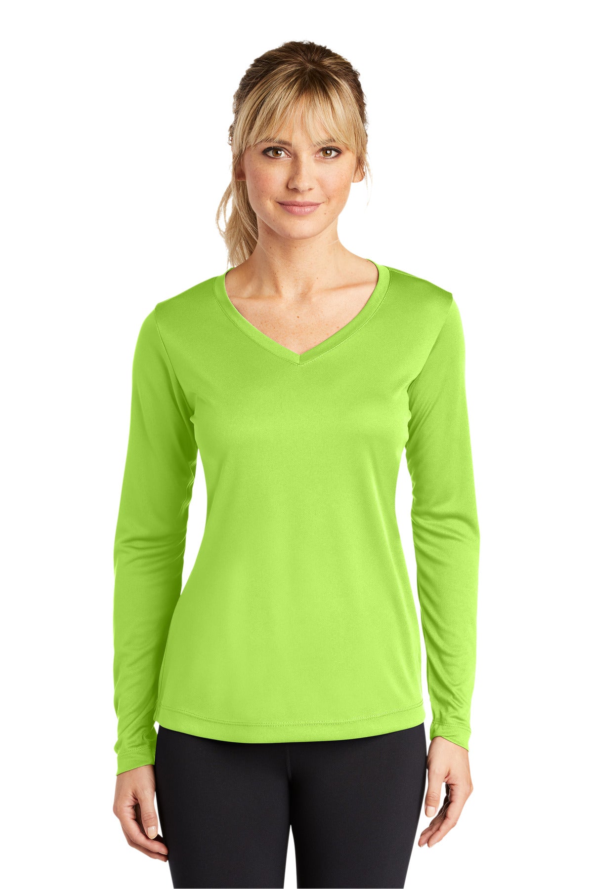 Custom Embroidered - Sport-Tek® Ladies Long Sleeve PosiCharge® Competitor™ V-Neck Tee. LST353LS