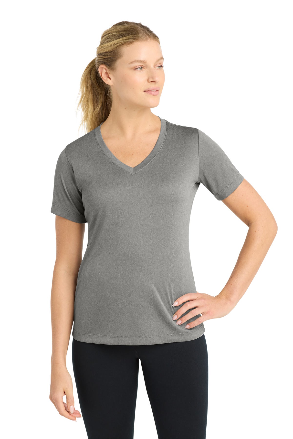Custom Embroidery or DTF Print - Sport-Tek ®  Women's PosiCharge ®  Competitor™ V-Neck Tee. LST353