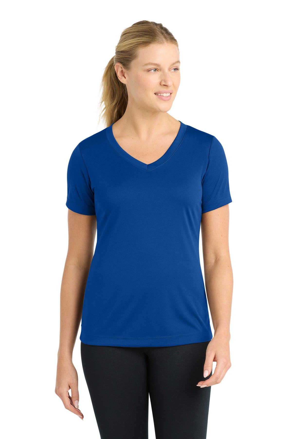 Custom Embroidery or DTF Print - Sport-Tek ®  Women's PosiCharge ®  Competitor™ V-Neck Tee. LST353
