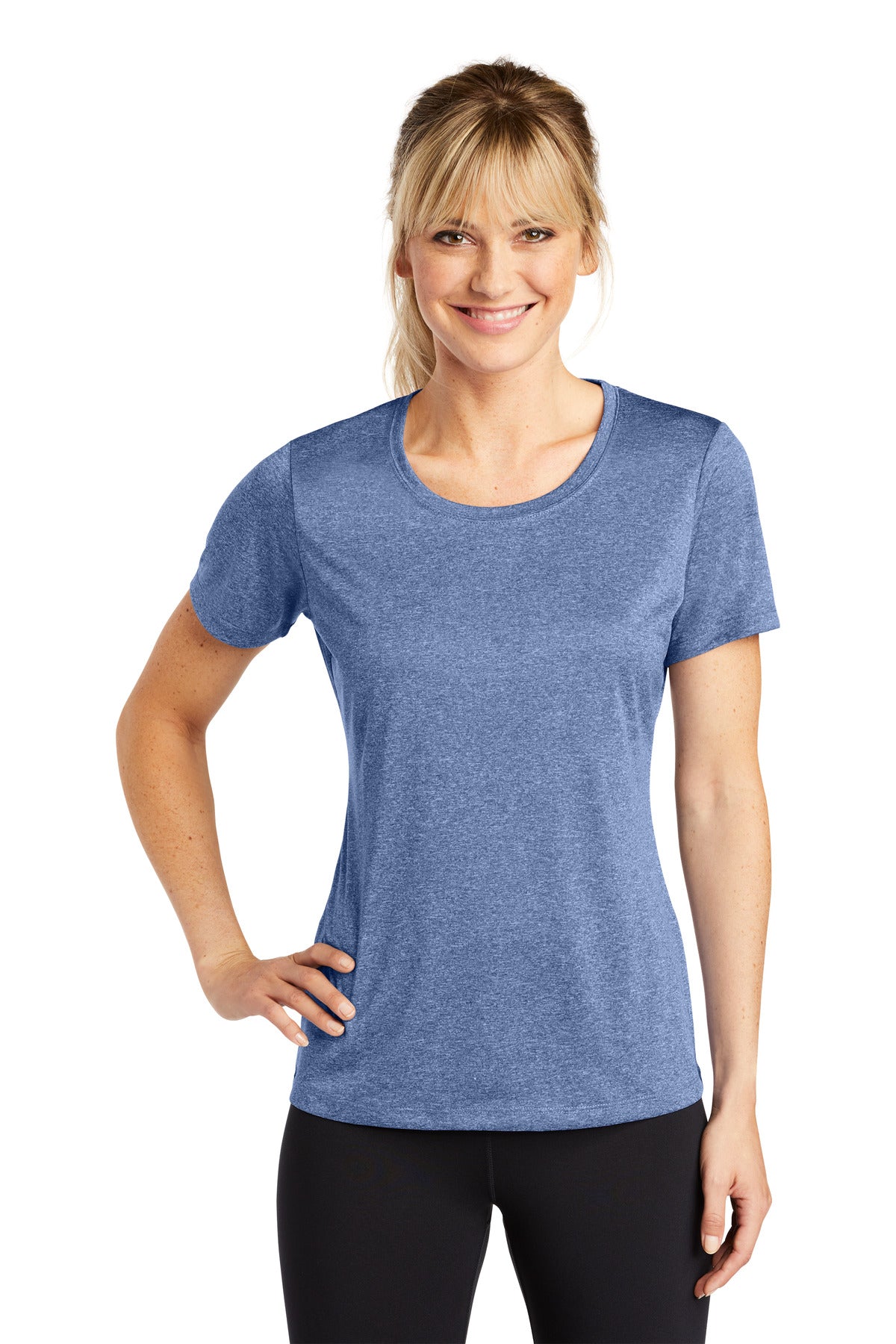 Custom Embroidered - Sport-Tek® Ladies Heather Contender™ Scoop Neck Tee. LST360