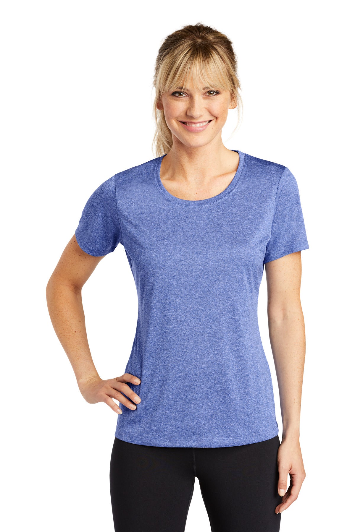 Custom Embroidered - Sport-Tek® Ladies Heather Contender™ Scoop Neck Tee. LST360