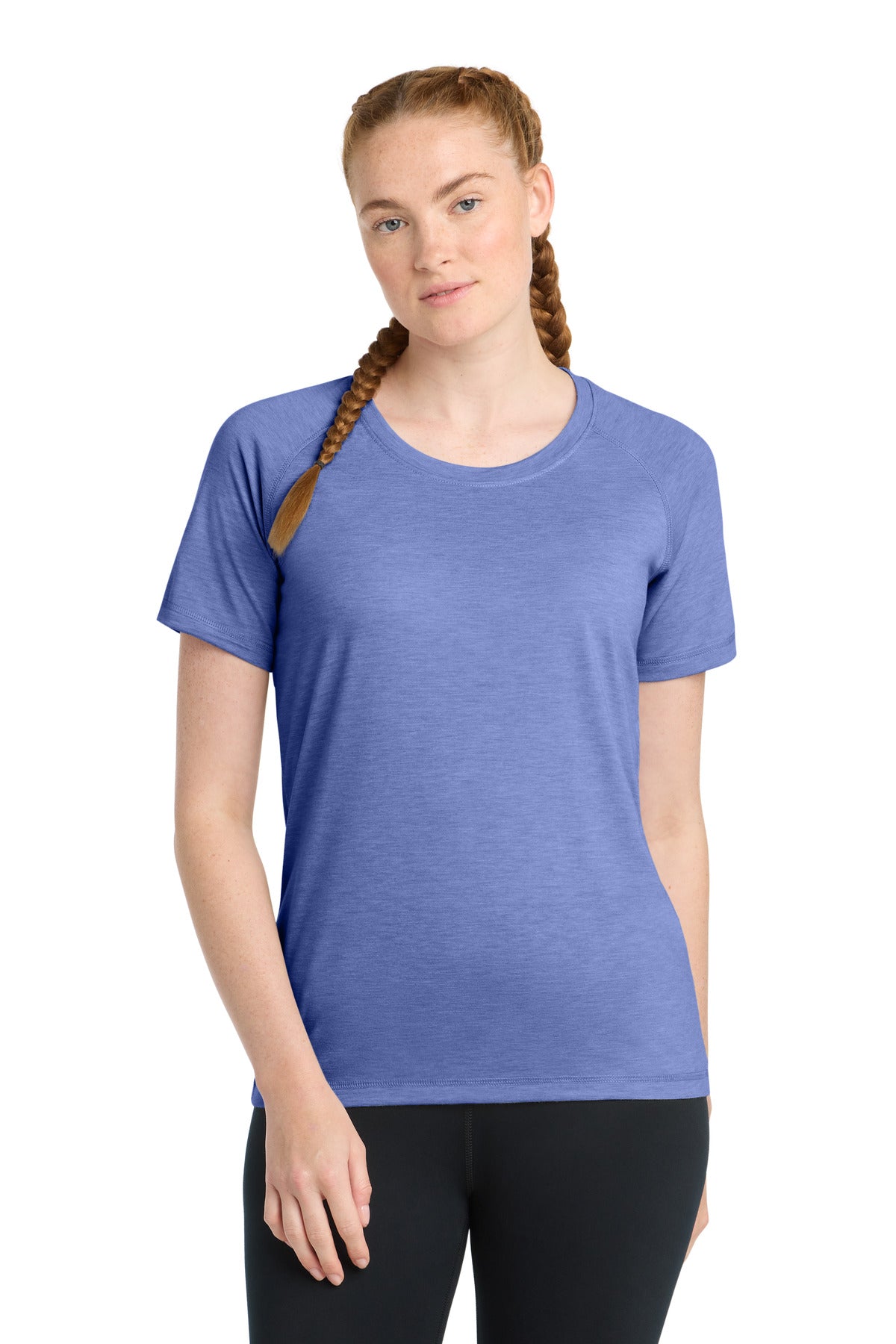 Custom Embroidery or DTF Print - Sport-Tek  ®  Women's PosiCharge  ®  Tri-Blend Wicking Scoop Neck Raglan Tee. LST400