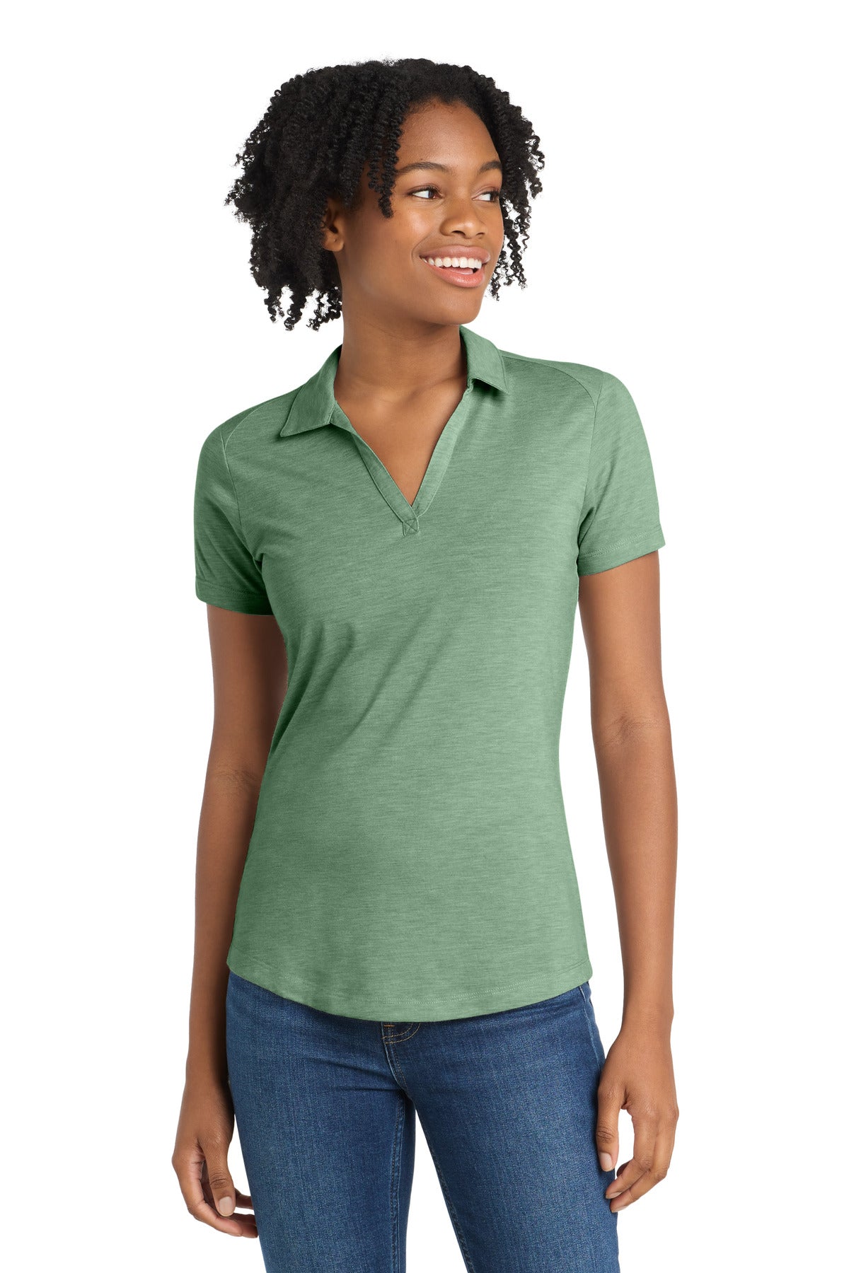 Custom Embroidery or DTF Print - Sport-Tek  ®  Women's PosiCharge  ®  Tri-Blend Wicking Polo. LST405