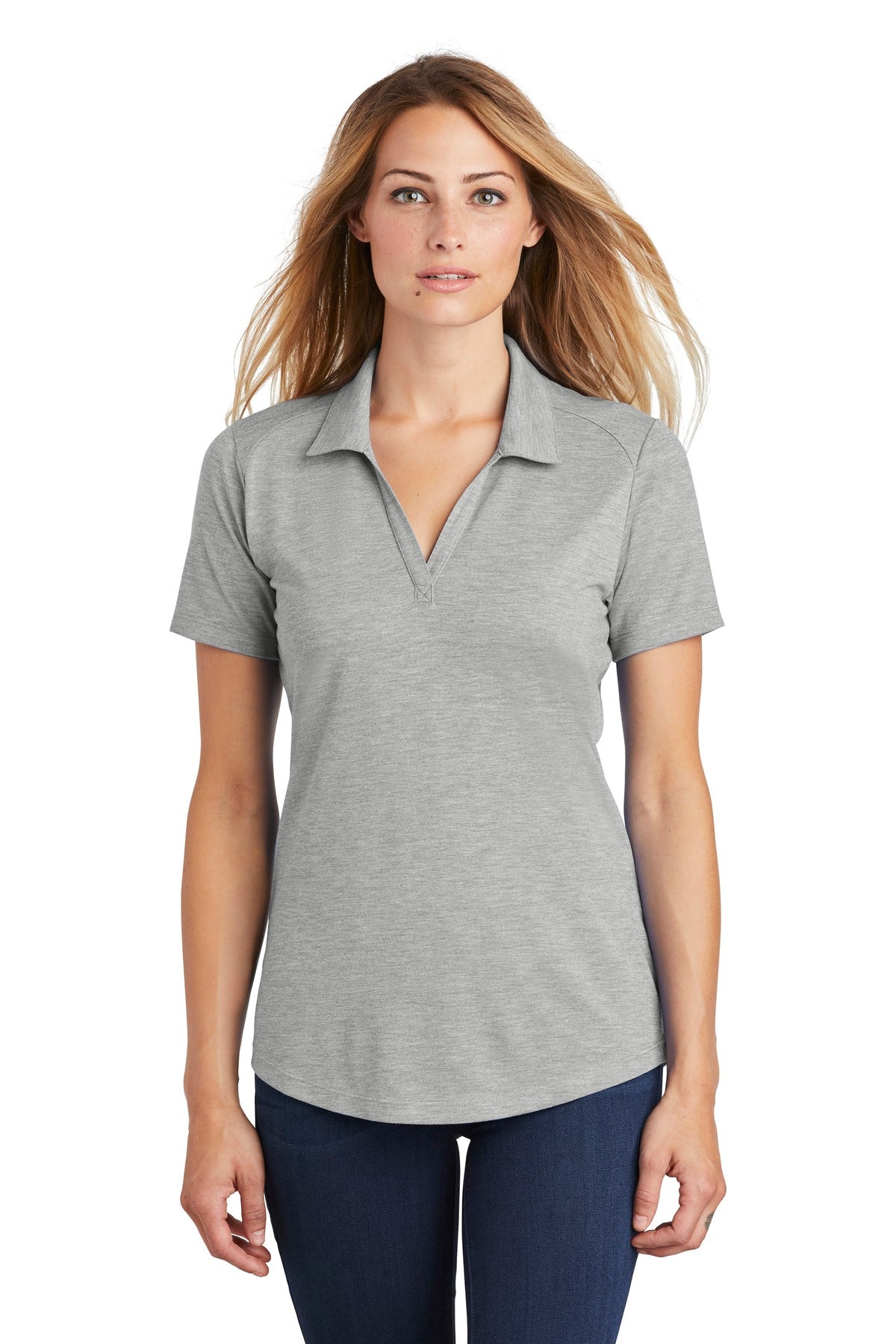 Custom Embroidered - Sport-Tek ® Ladies PosiCharge ® Tri-Blend Wicking Polo. LST405