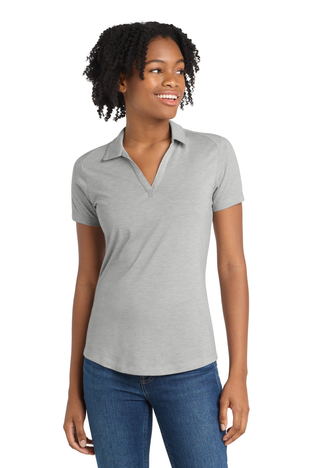 Custom Embroidery or DTF Print - Sport-Tek  ®  Women's PosiCharge  ®  Tri-Blend Wicking Polo. LST405