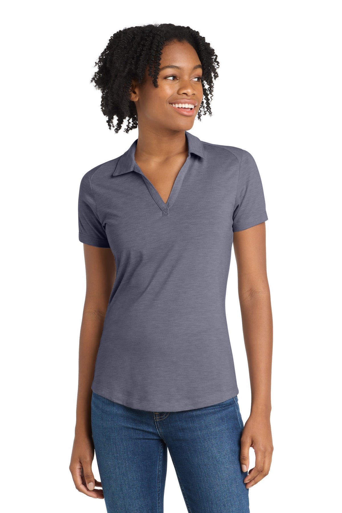 Custom Embroidery or DTF Print - Sport-Tek  ®  Women's PosiCharge  ®  Tri-Blend Wicking Polo. LST405
