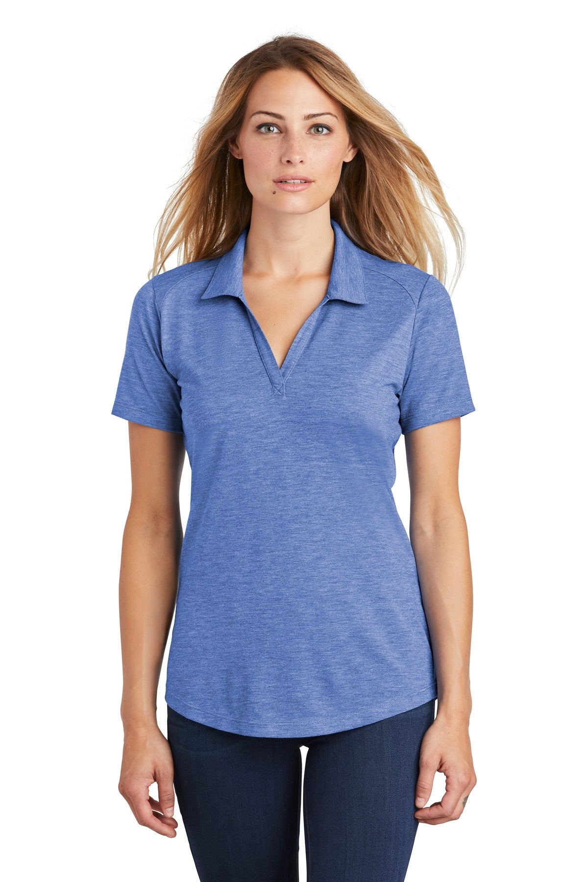 Custom Embroidered - Sport-Tek ® Ladies PosiCharge ® Tri-Blend Wicking Polo. LST405