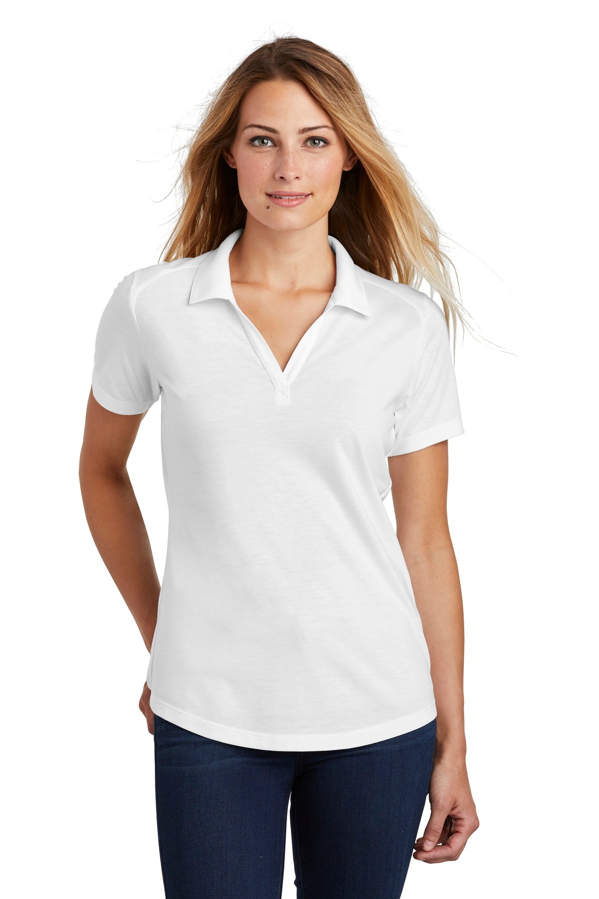 Custom Embroidered - Sport-Tek ® Ladies PosiCharge ® Tri-Blend Wicking Polo. LST405