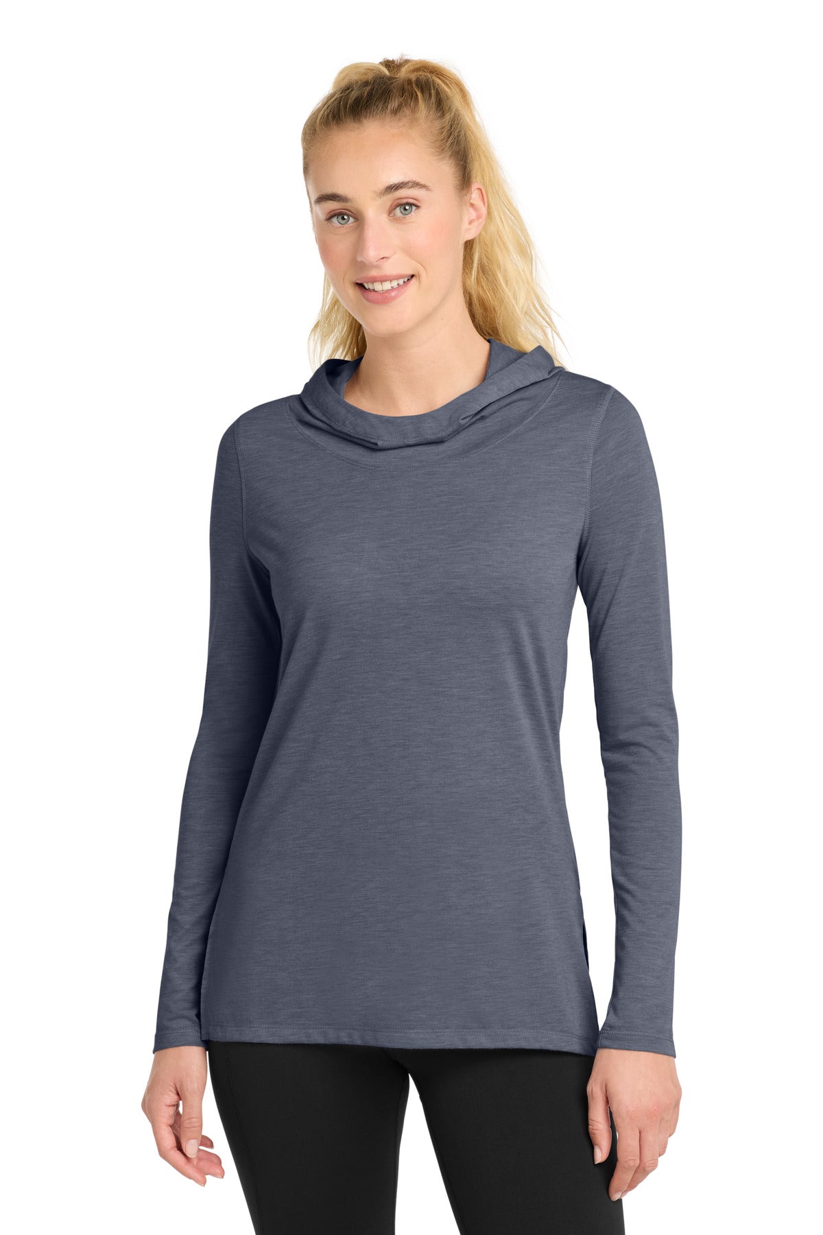 Custom Embroidery or DTF Print - Sport-Tek ®  Women's PosiCharge  ®  Tri-Blend Wicking Long Sleeve Hoodie LST406