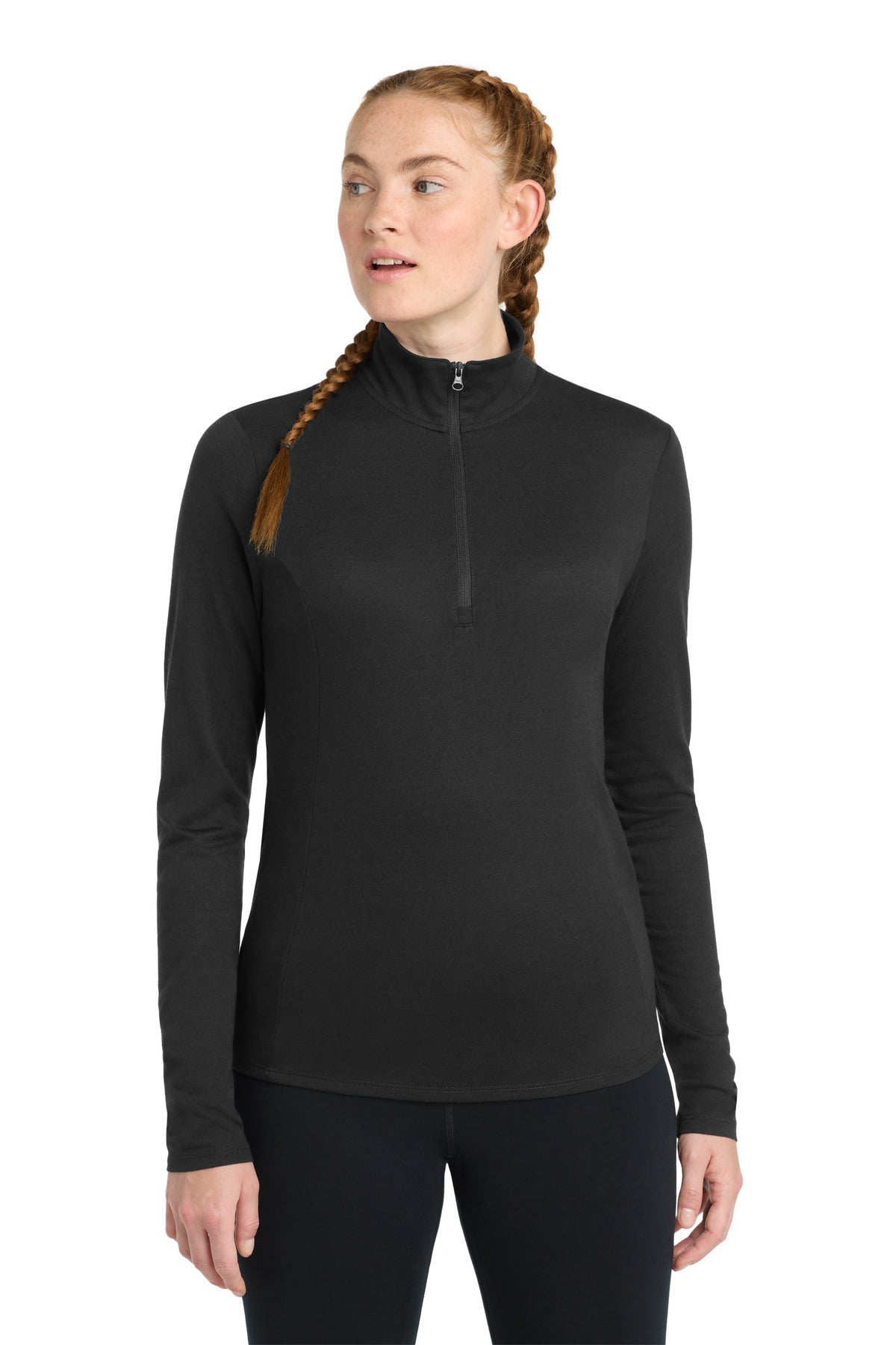 Custom Embroidery or DTF Print - Sport-Tek  ®  Women's PosiCharge  ®  Tri-Blend Wicking 1/4-Zip Pullover. LST407