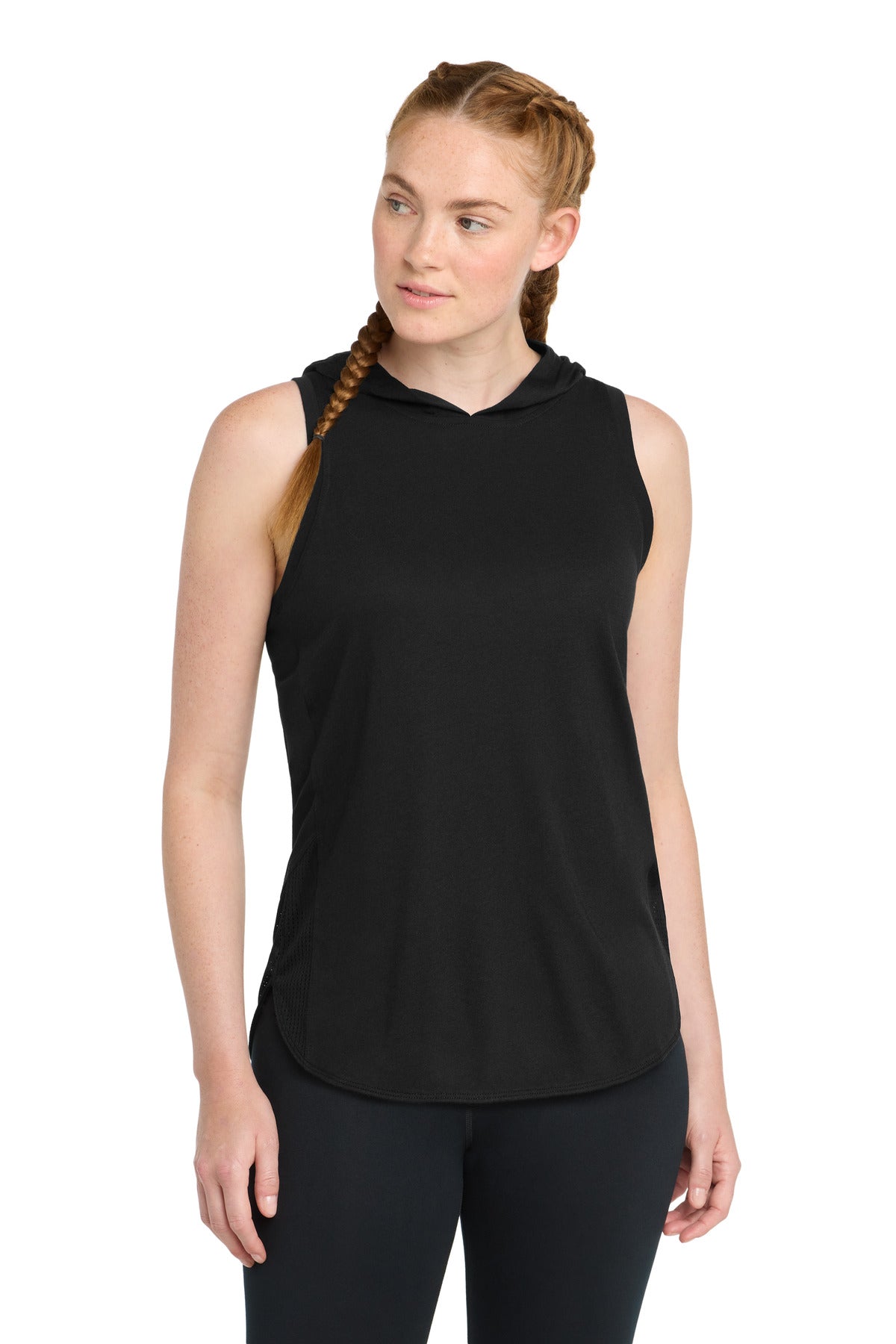 Custom Embroidery or DTF Print - Sport-Tek  ®  Women's PosiCharge  ®  Tri-Blend Wicking Draft Hoodie Tank. LST410
