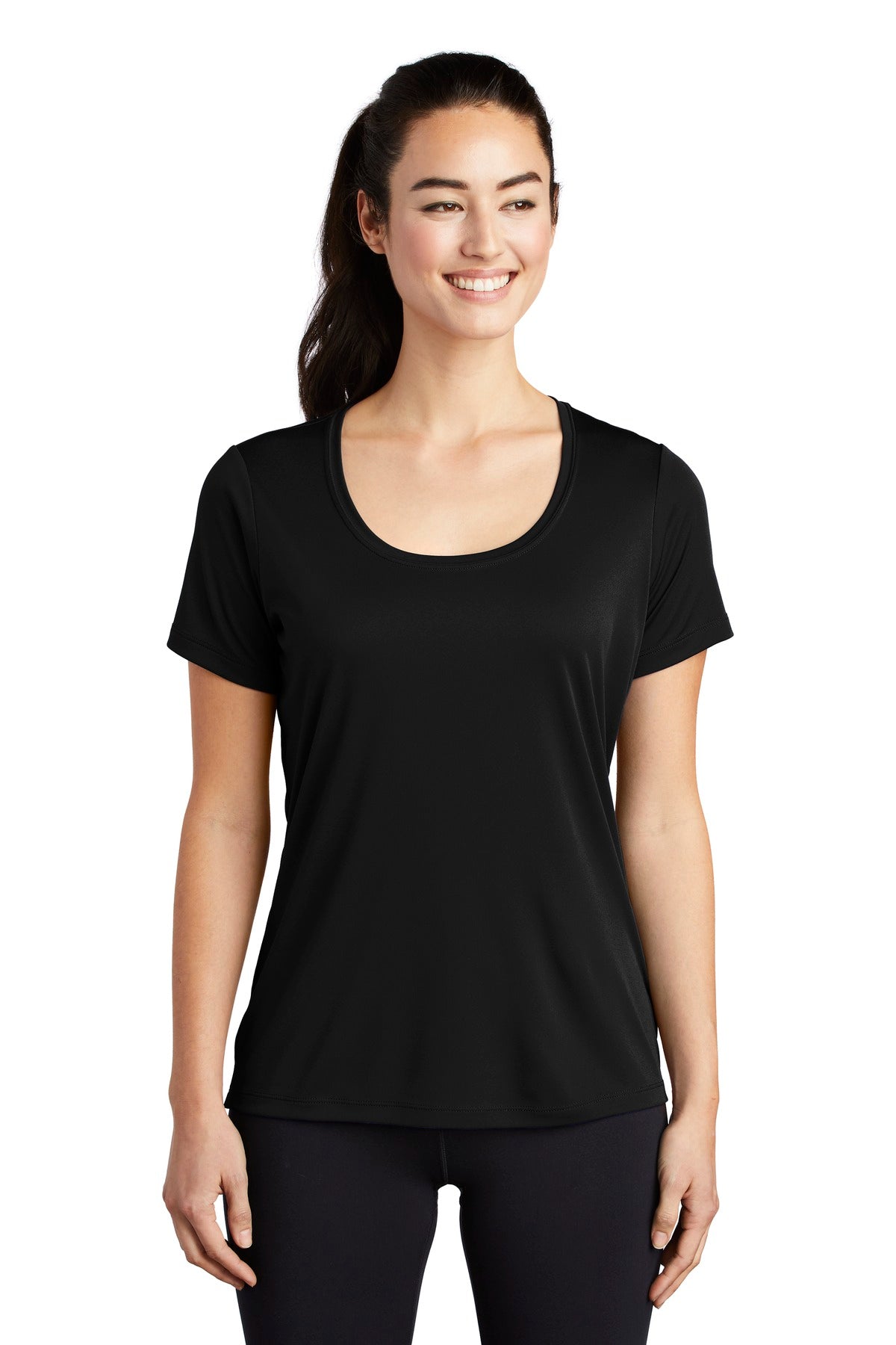 Custom Embroidered - Sport-Tek ® Ladies Posi-UV® Pro Scoop Neck Tee. LST420