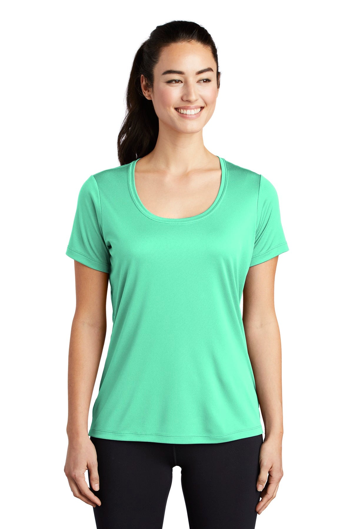 Custom Embroidered - Sport-Tek ® Ladies Posi-UV® Pro Scoop Neck Tee. LST420