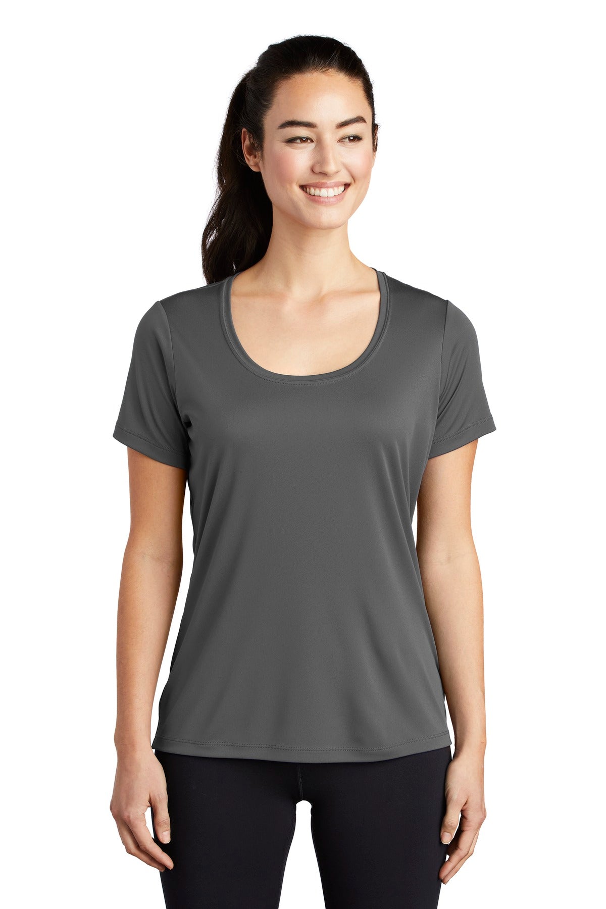 Custom Embroidered - Sport-Tek ® Ladies Posi-UV® Pro Scoop Neck Tee. LST420