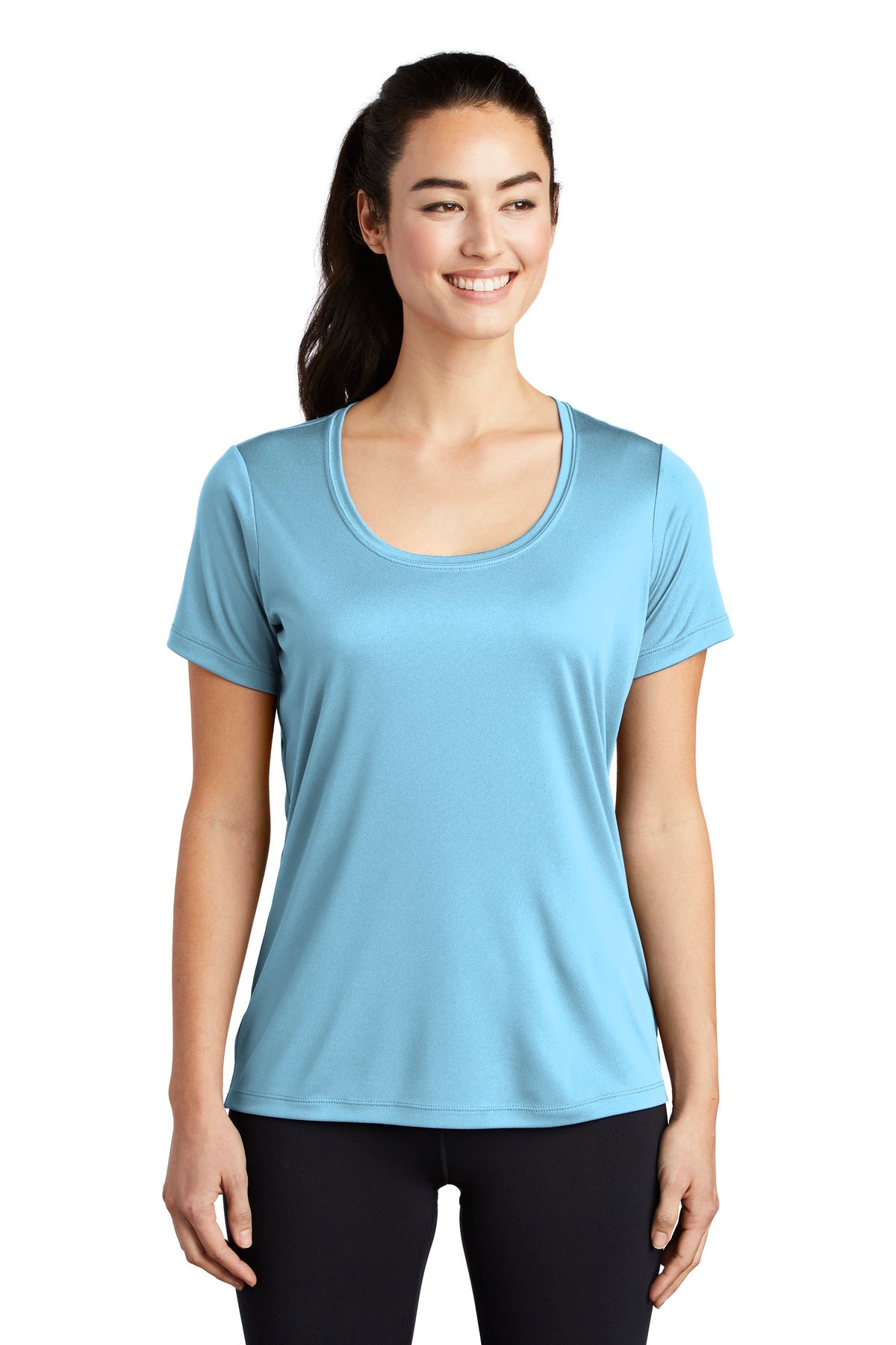 Custom Embroidered - Sport-Tek ® Ladies Posi-UV® Pro Scoop Neck Tee. LST420