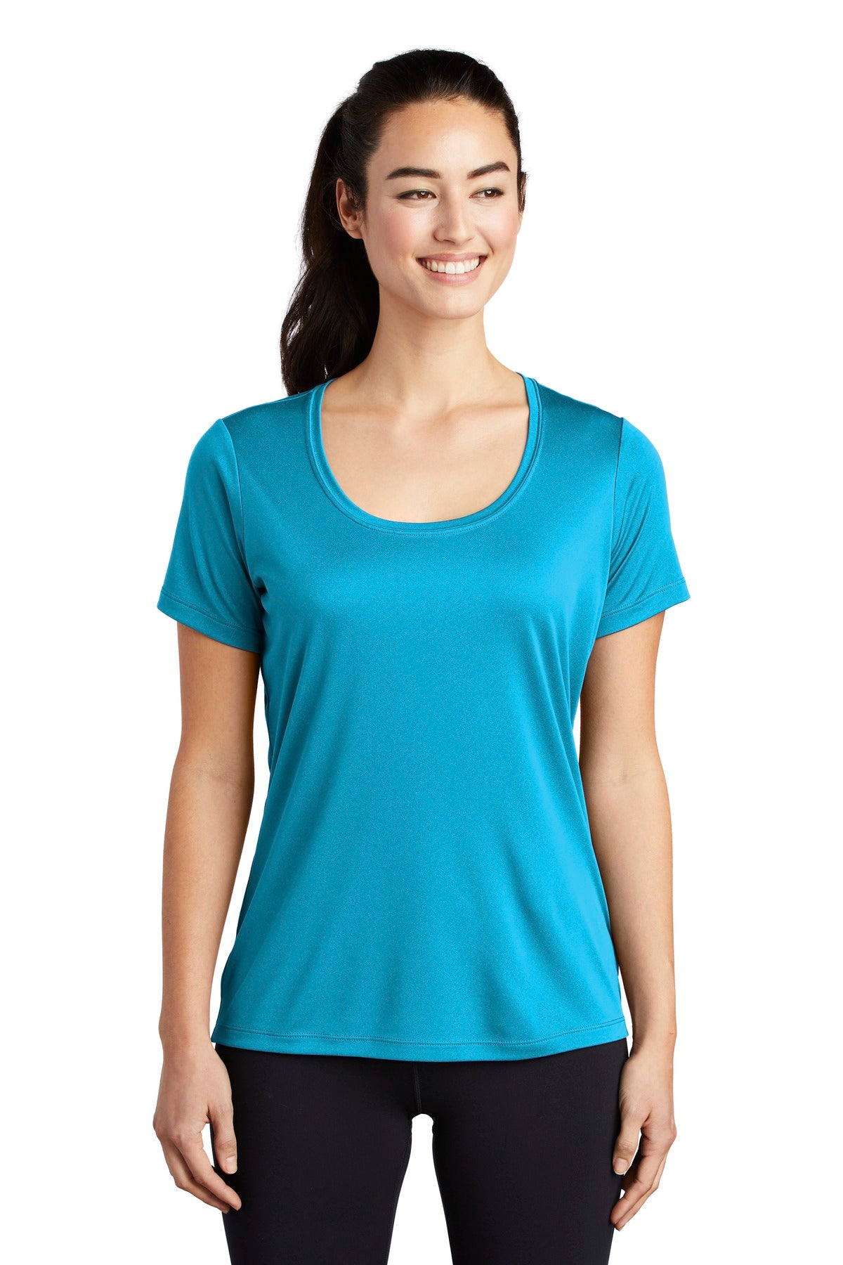 Custom Embroidered - Sport-Tek ® Ladies Posi-UV® Pro Scoop Neck Tee. LST420