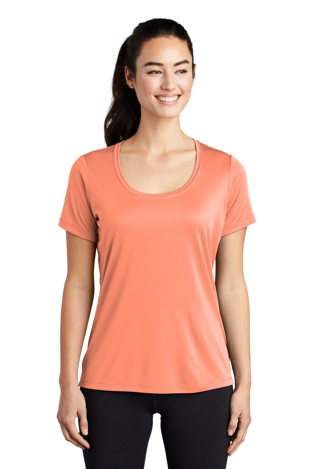 Custom Embroidered - Sport-Tek ® Ladies Posi-UV® Pro Scoop Neck Tee. LST420