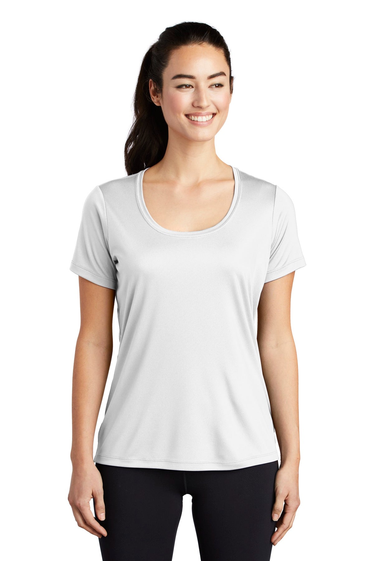 Custom Embroidered - Sport-Tek ® Ladies Posi-UV® Pro Scoop Neck Tee. LST420