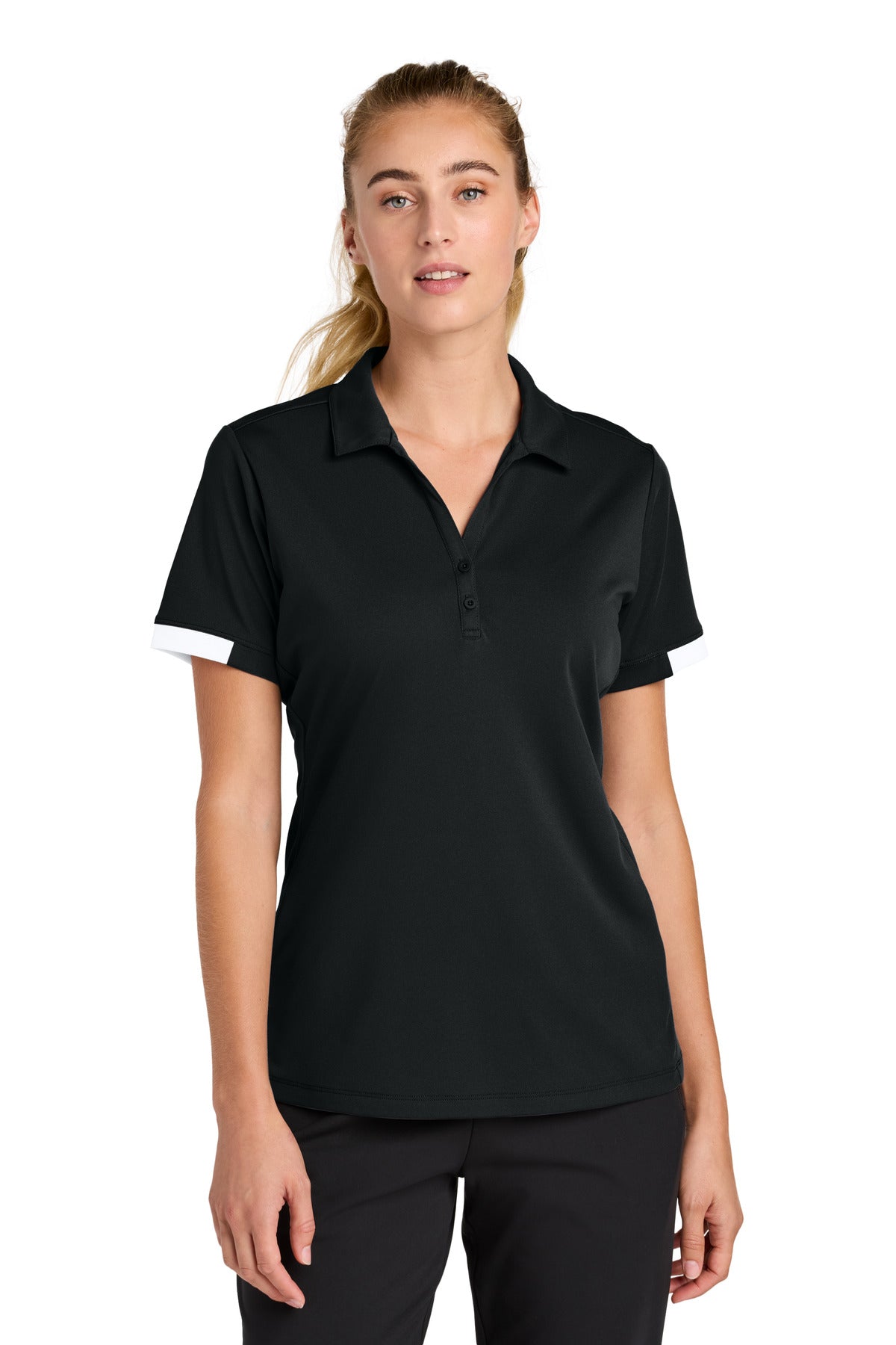 Custom Embroidery or DTF Print - Sport-Tek ®  Women's Club Colorblock Polo LST444