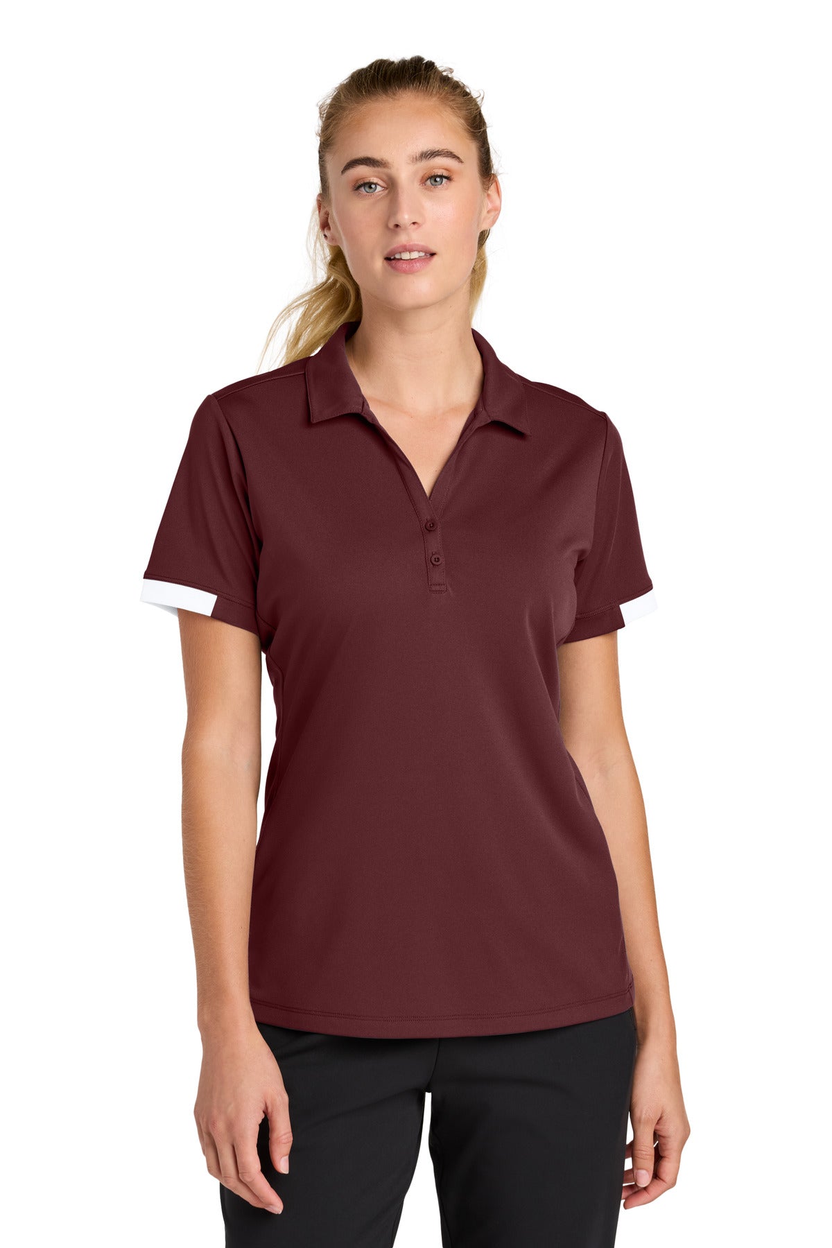 Custom Embroidery or DTF Print - Sport-Tek ®  Women's Club Colorblock Polo LST444