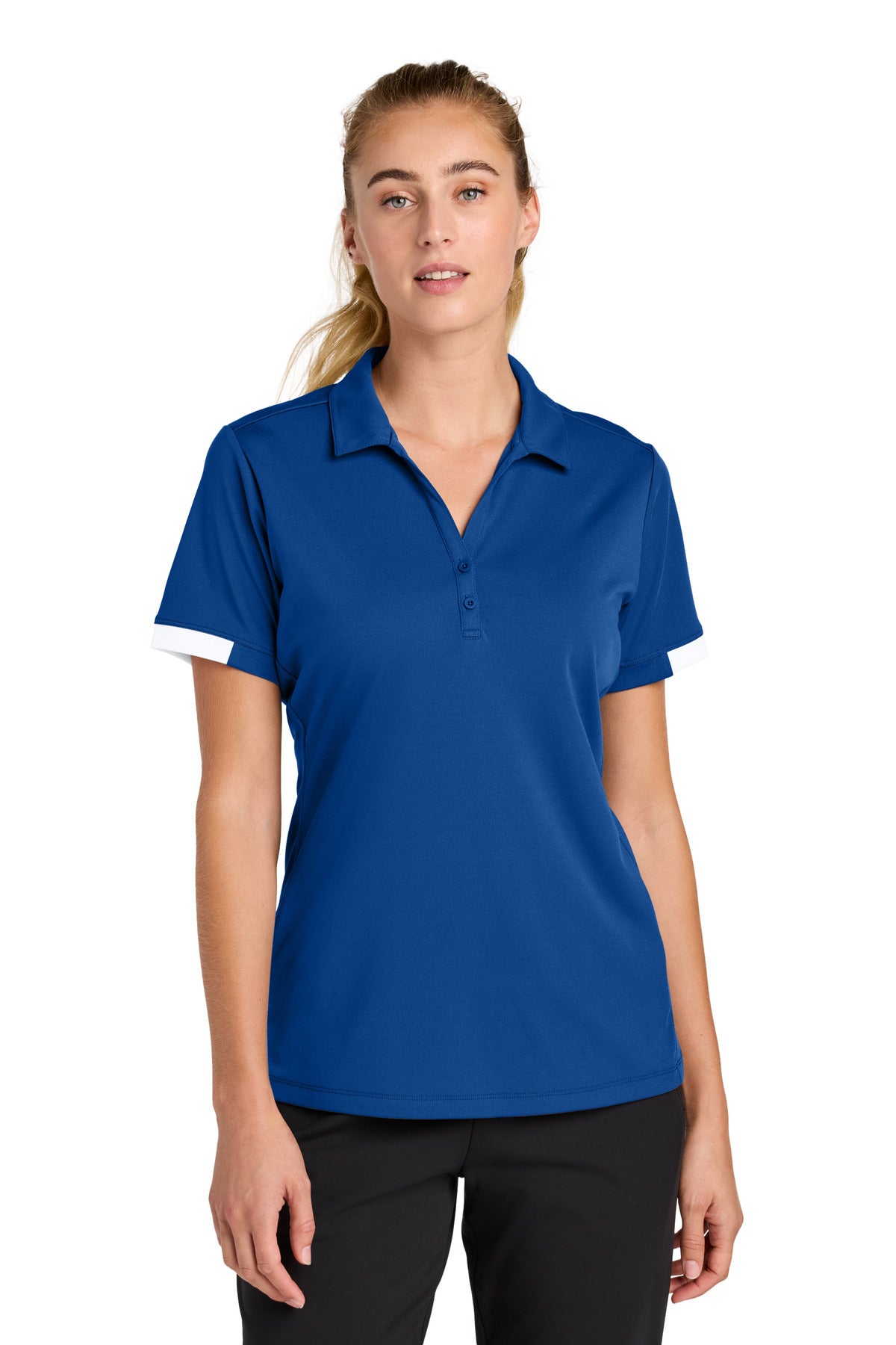 Custom Embroidery or DTF Print - Sport-Tek ®  Women's Club Colorblock Polo LST444