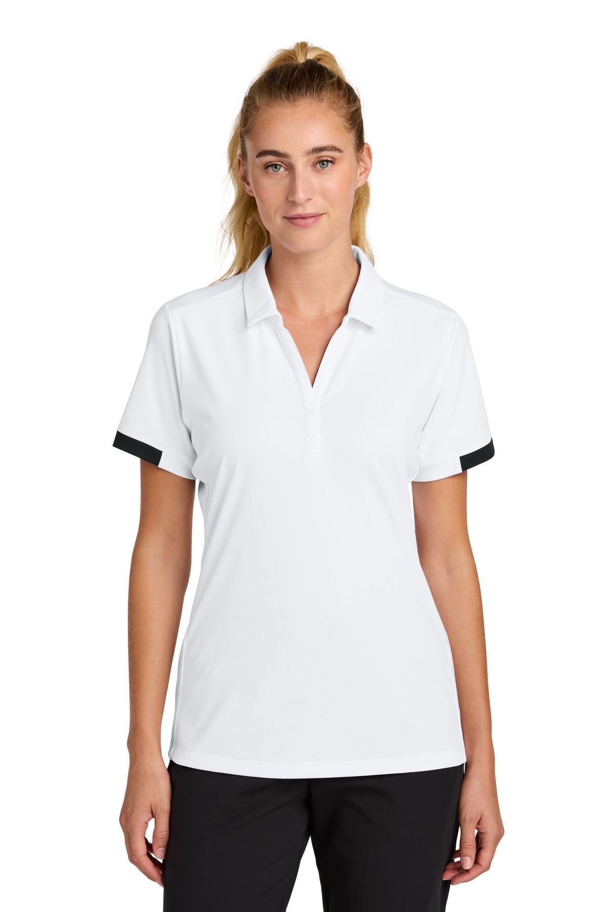 Custom Embroidery or DTF Print - Sport-Tek ®  Women's Club Colorblock Polo LST444