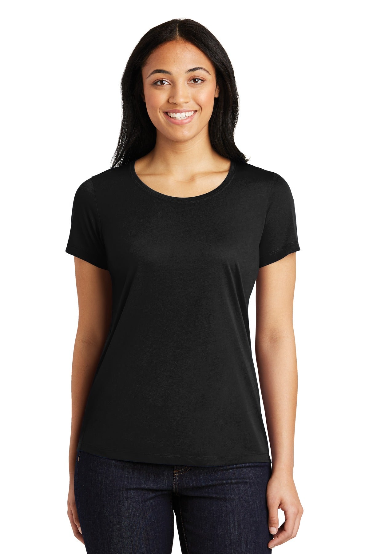 Custom Embroidered - Sport-Tek® Ladies PosiCharge® Competitor™ Cotton Touch™ Scoop Neck Tee. LST450