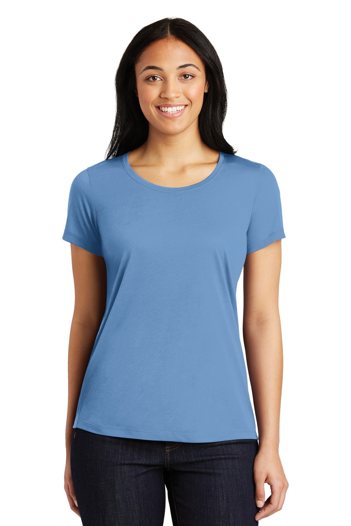 Custom Embroidered - Sport-Tek® Ladies PosiCharge® Competitor™ Cotton Touch™ Scoop Neck Tee. LST450