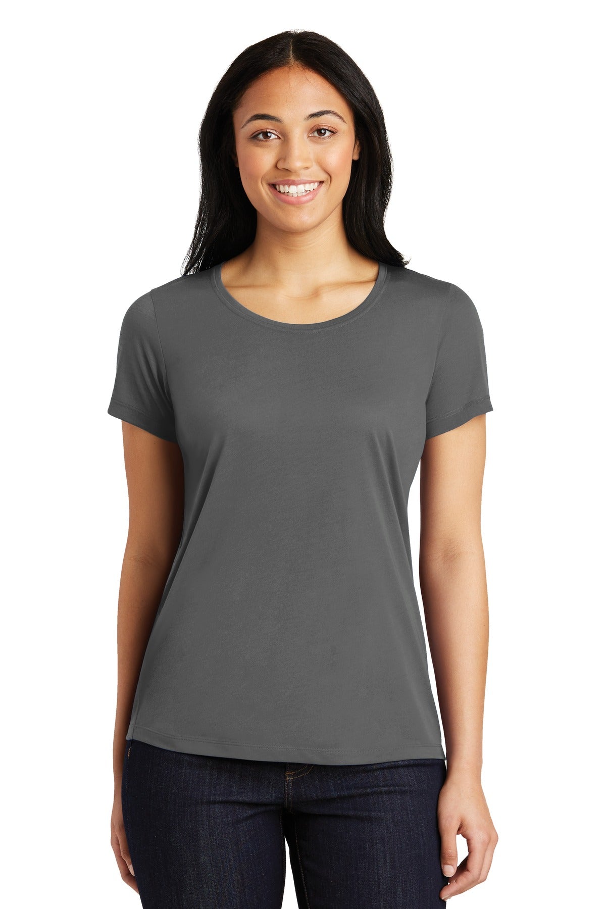 Custom Embroidered - Sport-Tek® Ladies PosiCharge® Competitor™ Cotton Touch™ Scoop Neck Tee. LST450