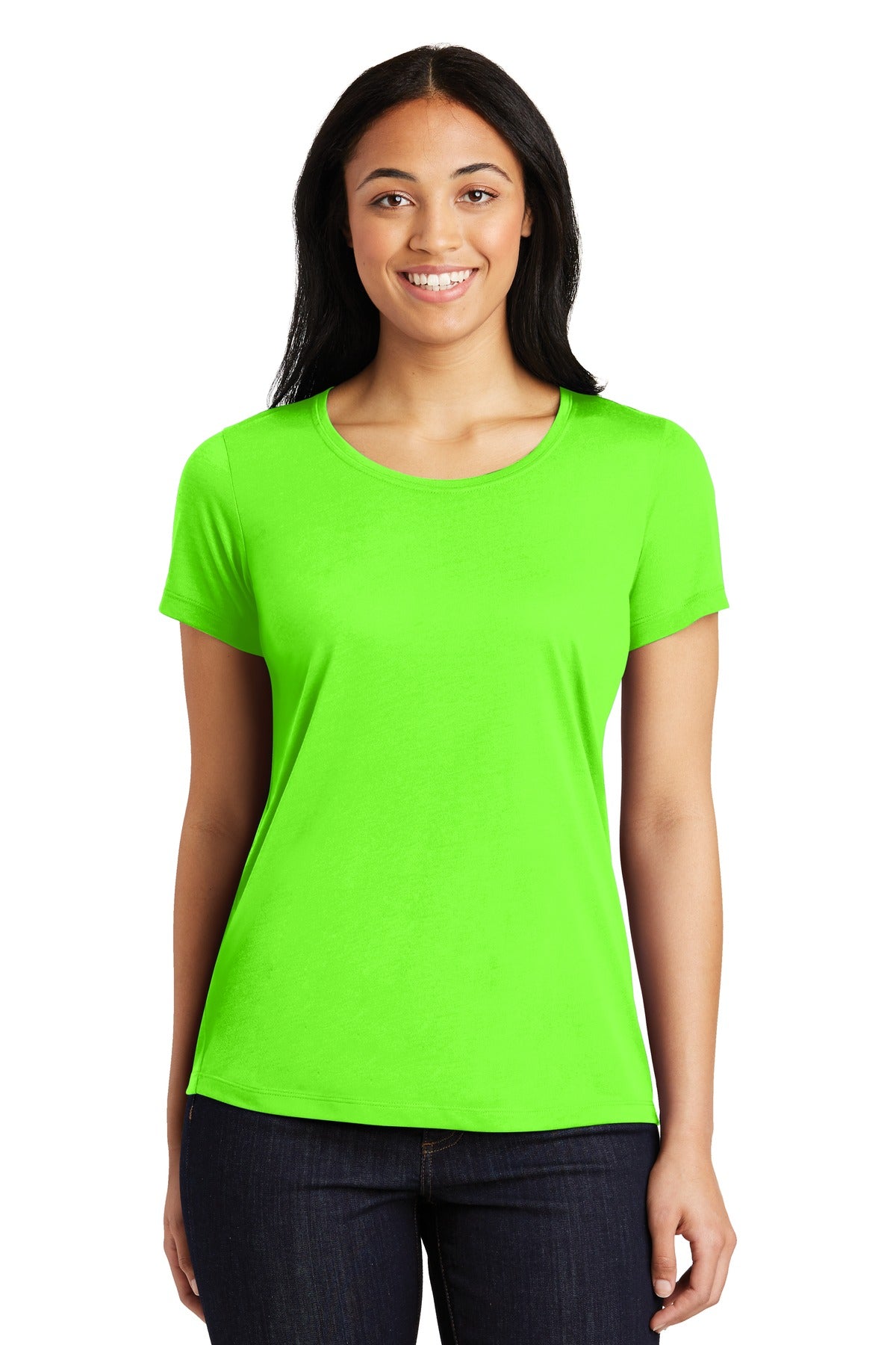 Custom Embroidered - Sport-Tek® Ladies PosiCharge® Competitor™ Cotton Touch™ Scoop Neck Tee. LST450