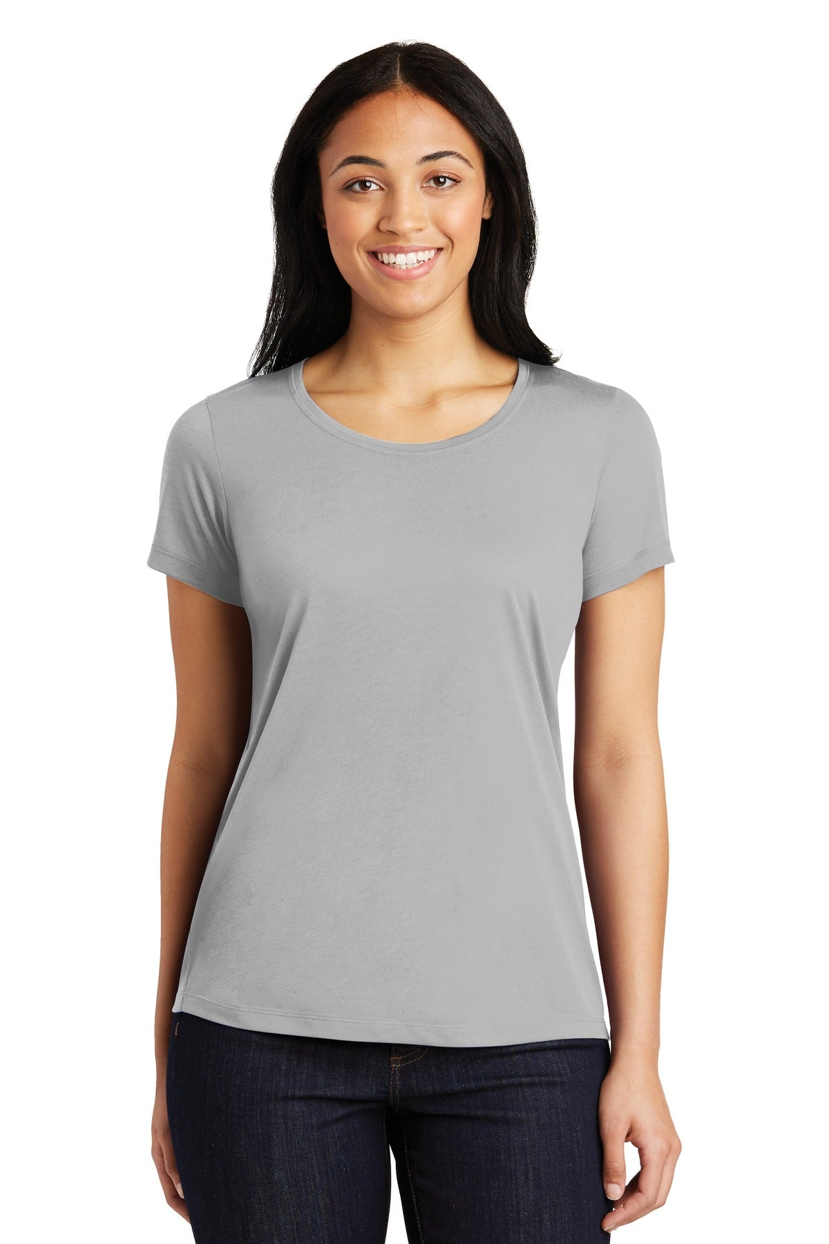 Custom Embroidered - Sport-Tek® Ladies PosiCharge® Competitor™ Cotton Touch™ Scoop Neck Tee. LST450