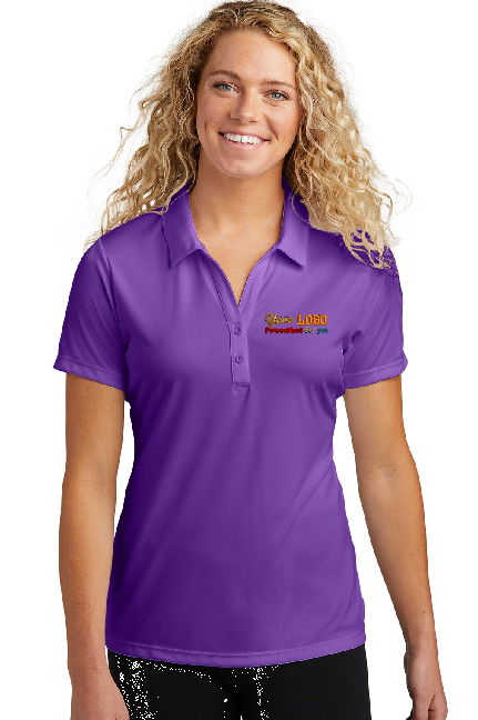 Custom Embroider Personalized Ladies Polo Shirt - Sport-Tek LST550 PosiCharge Competitor Performance Polo - Max 4in by 4in Embroidery Logo