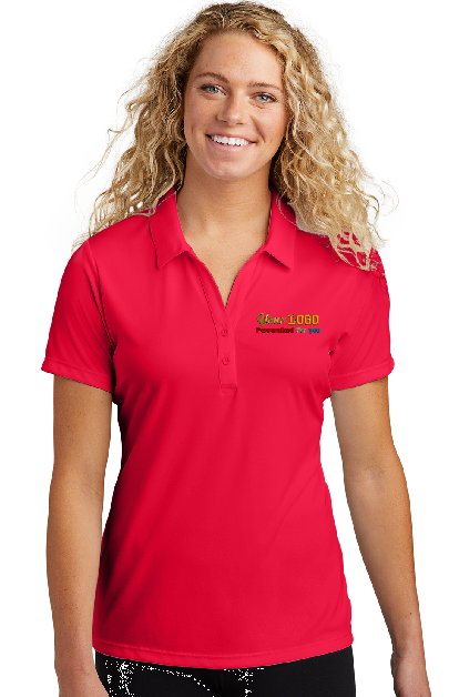 Custom Embroider Personalized Ladies Polo Shirt - Sport-Tek LST550 PosiCharge Competitor Performance Polo - Max 4in by 4in Embroidery Logo