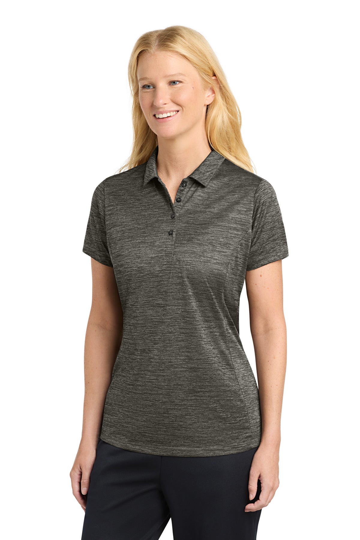 Custom Embroidery or DTF Print - Sport-Tek  ®  Women's PosiCharge  ®  Electric Heather Polo. LST590
