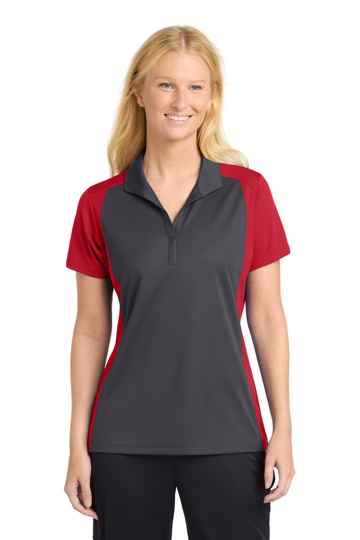 Custom Embroidery or DTF Print - Sport-Tek ®  Women's Colorblock Micropique Sport-Wick ®  Polo. LST652