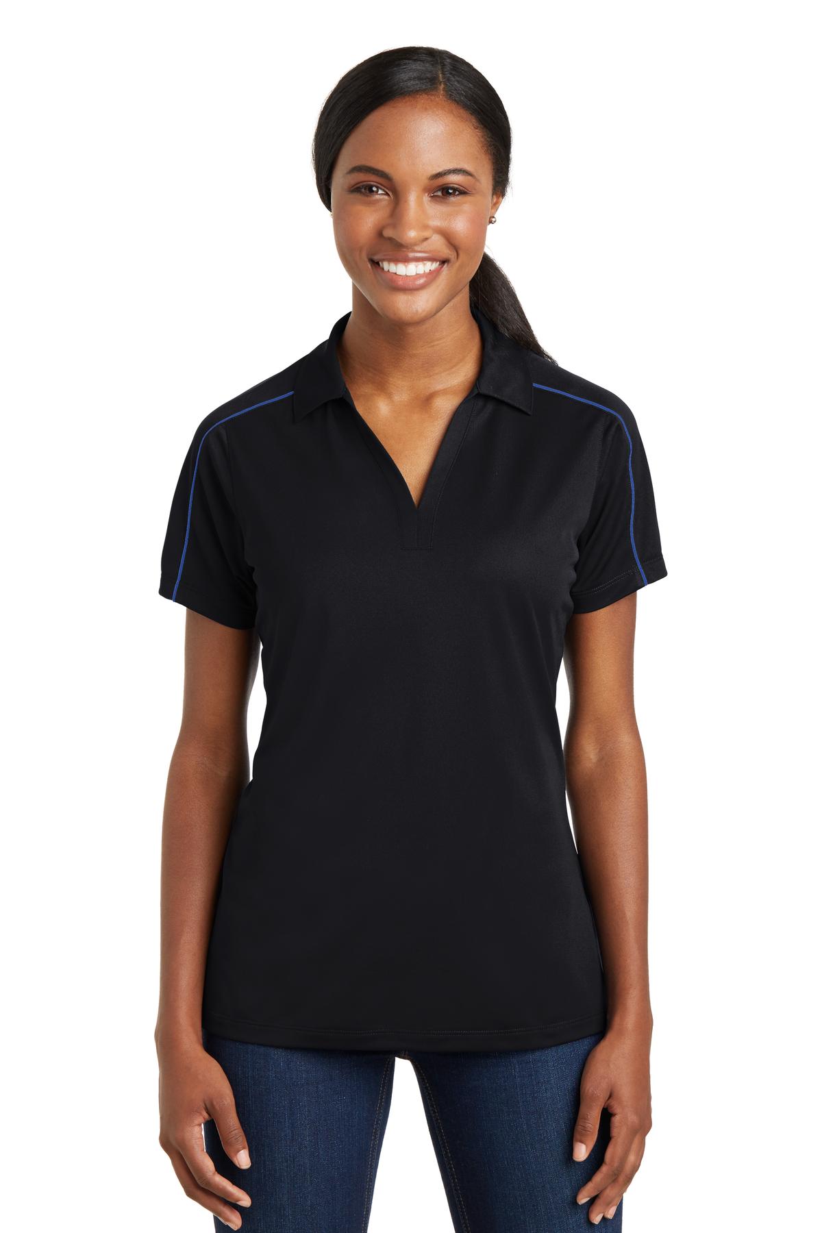 Custom Embroidered - Sport-Tek® Ladies Micropique Sport-Wick® Piped Polo. LST653