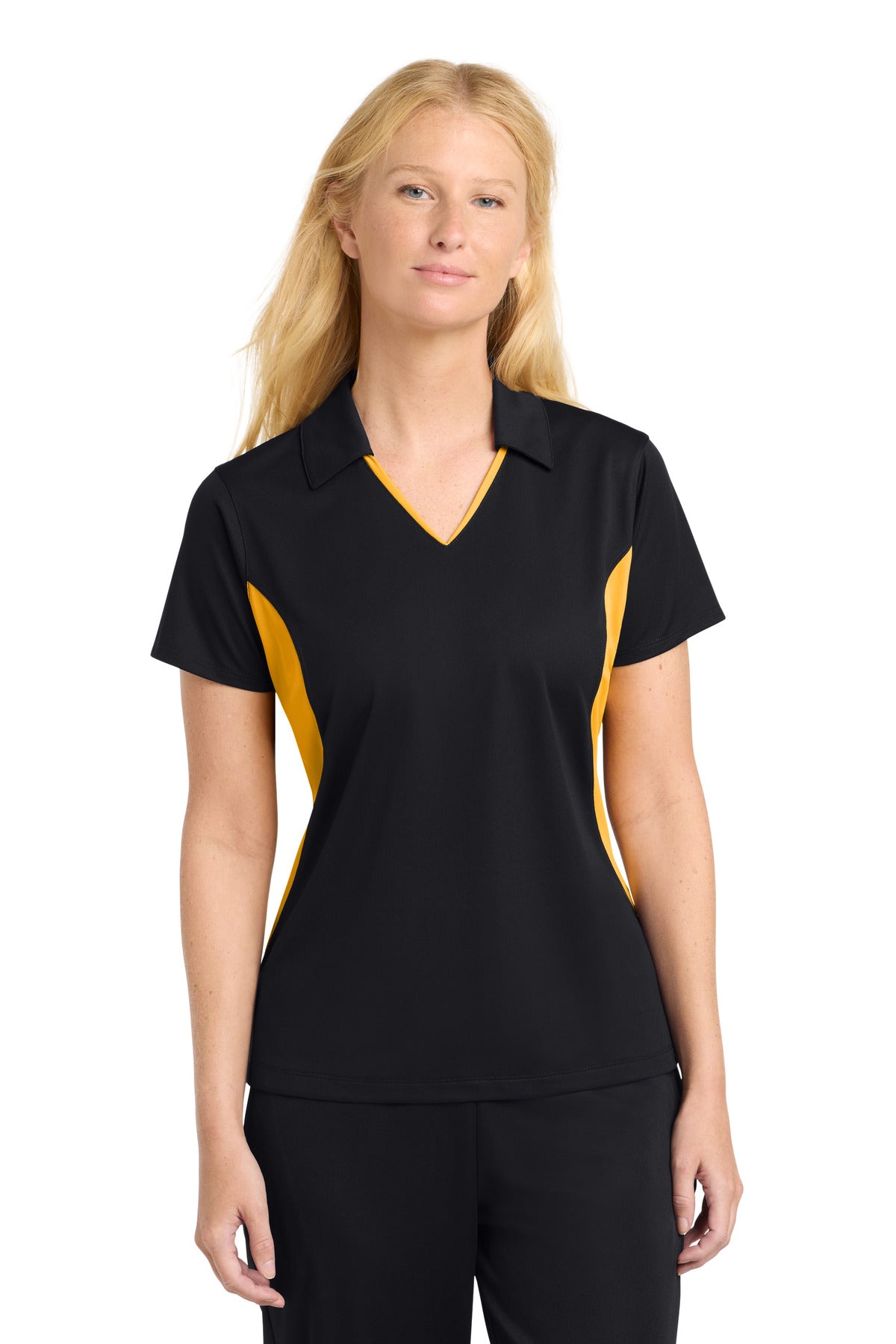 Custom Embroidery or DTF Print - Sport-Tek ®  Women's Side Blocked Micropique Sport-Wick ®  Polo. LST655