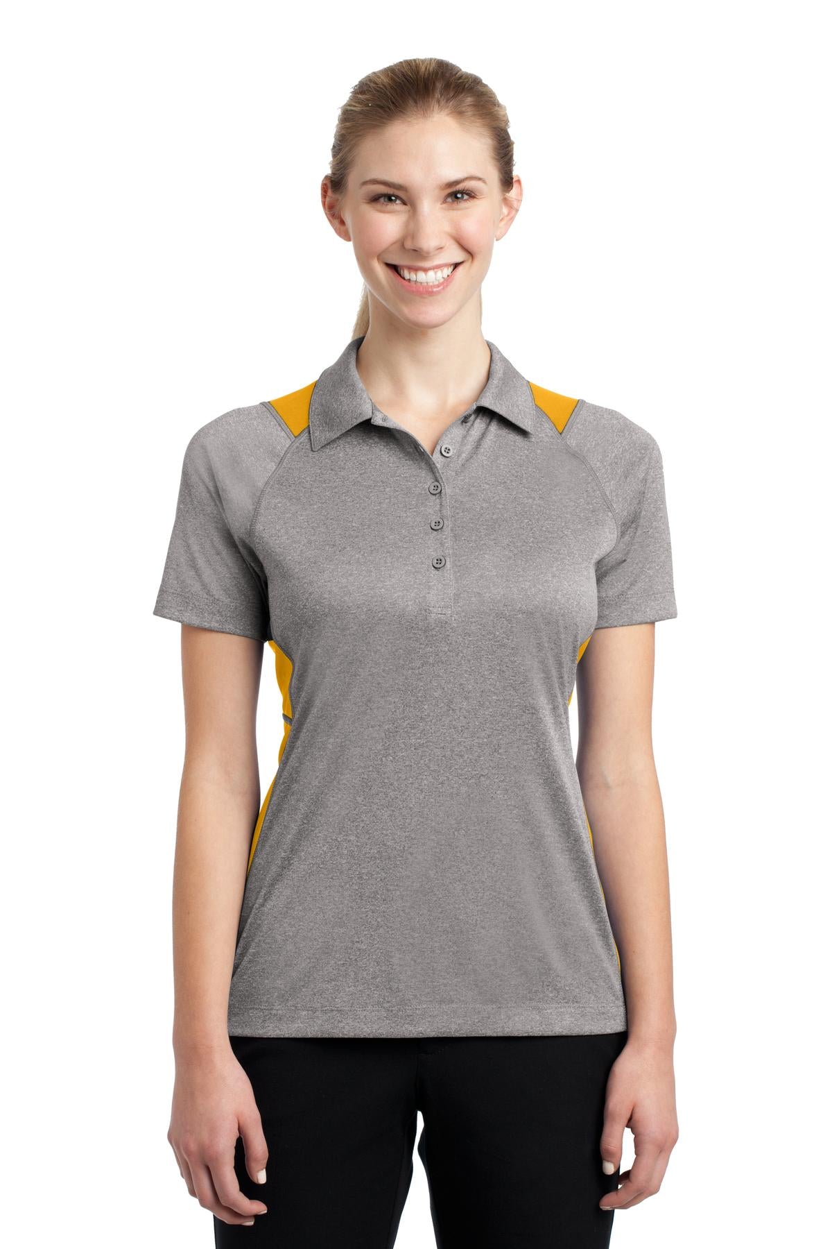 Custom Embroidered - Sport-Tek® Ladies Heather Colorblock Contender™ Polo. LST665