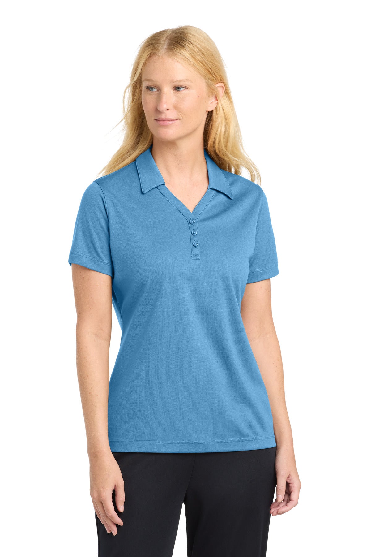 Custom Embroidery or DTF Print - Sport-Tek ®  Women's PosiCharge ®  Micro-Mesh Polo. LST680