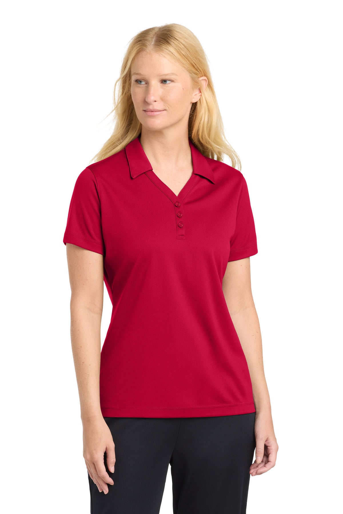 Custom Embroidery or DTF Print - Sport-Tek ®  Women's PosiCharge ®  Micro-Mesh Polo. LST680