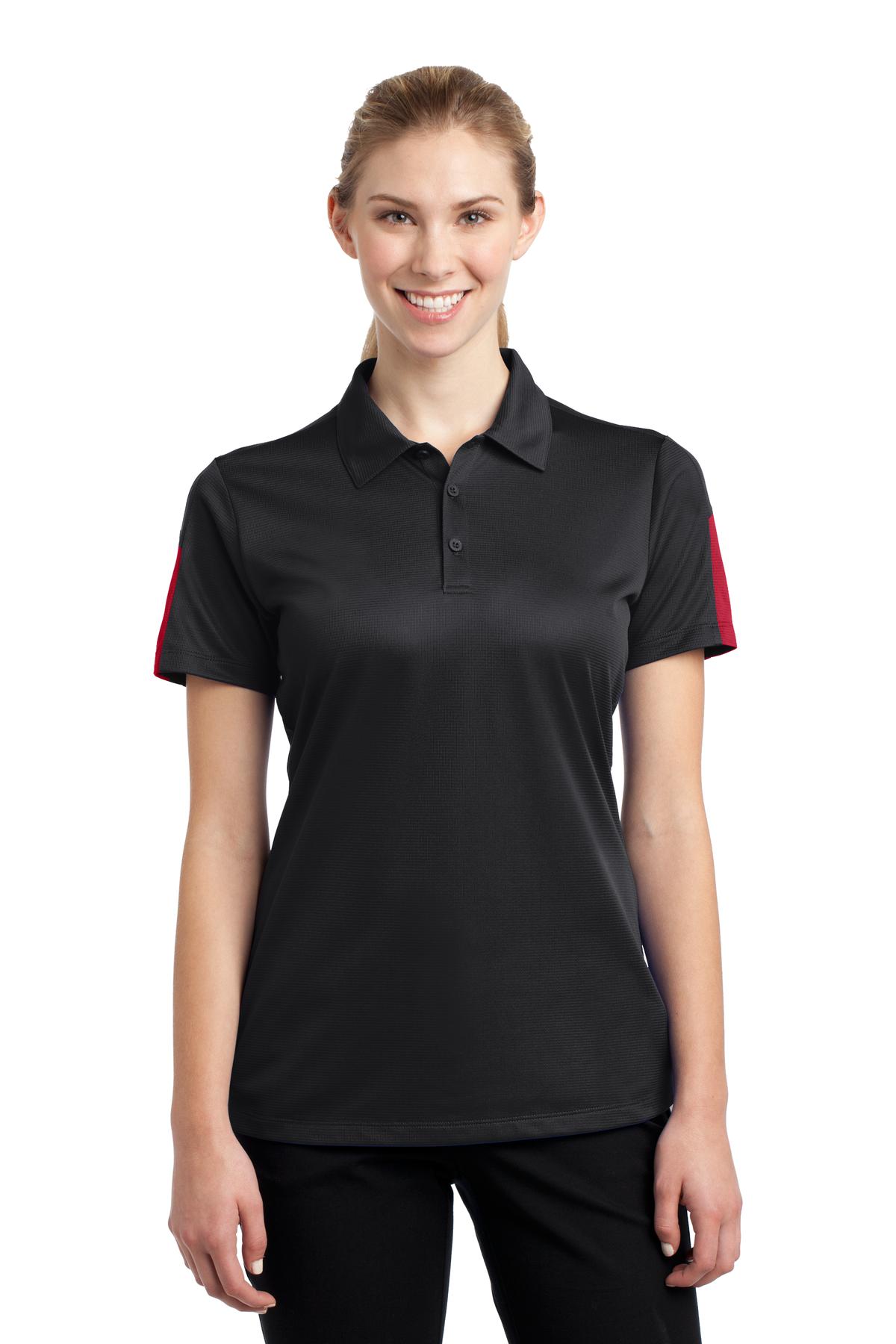 Custom Embroidered - Sport-Tek® Ladies PosiCharge® Active Textured Colorblock Polo. LST695