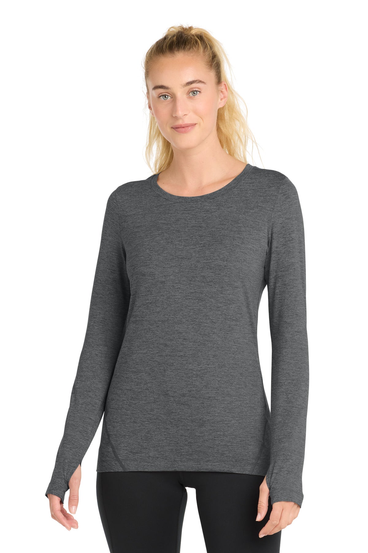 Custom Embroidery or DTF Print - Sport-Tek  ®  Women's Exchange 1.5 Long Sleeve Crew. LST710