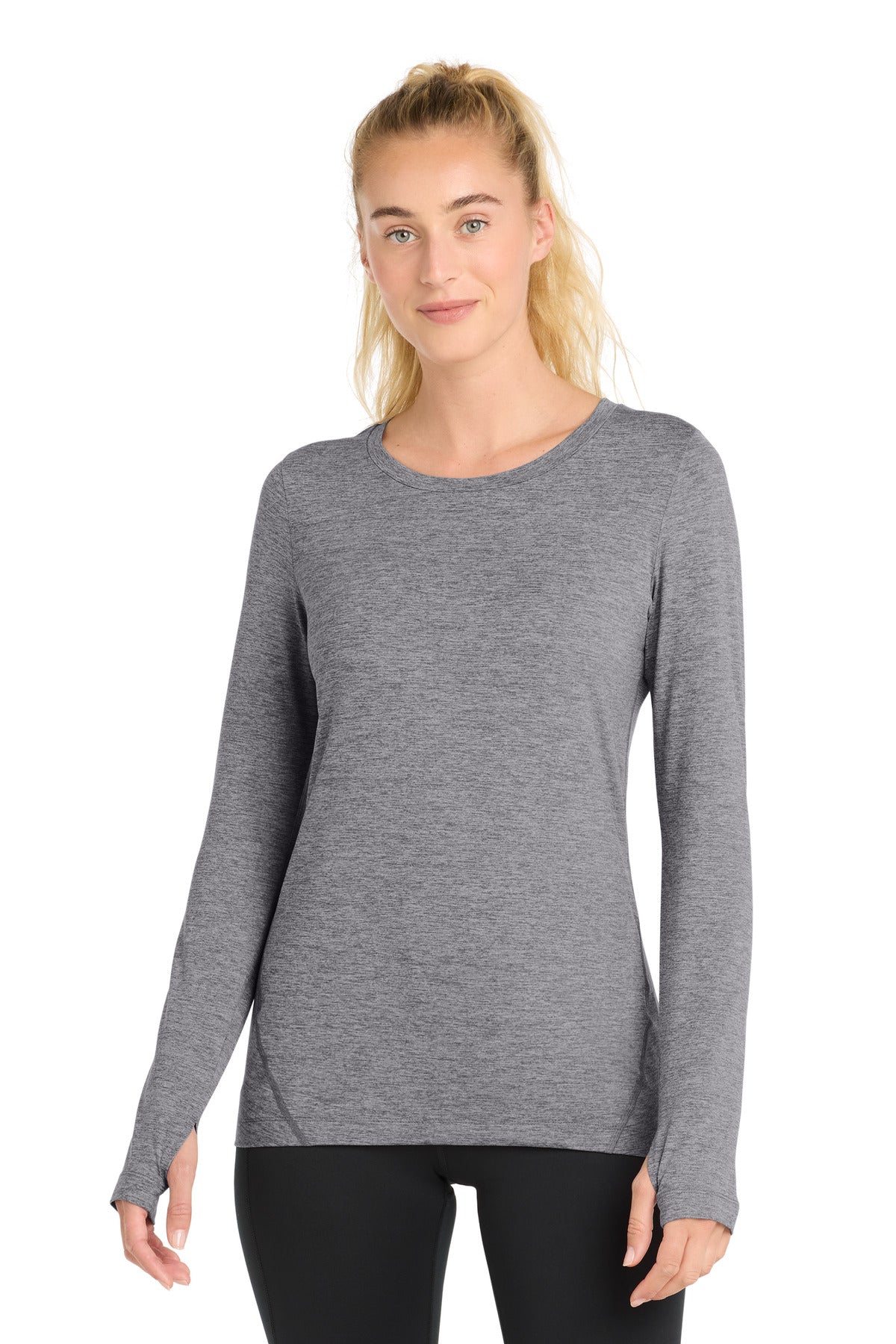 Custom Embroidery or DTF Print - Sport-Tek  ®  Women's Exchange 1.5 Long Sleeve Crew. LST710