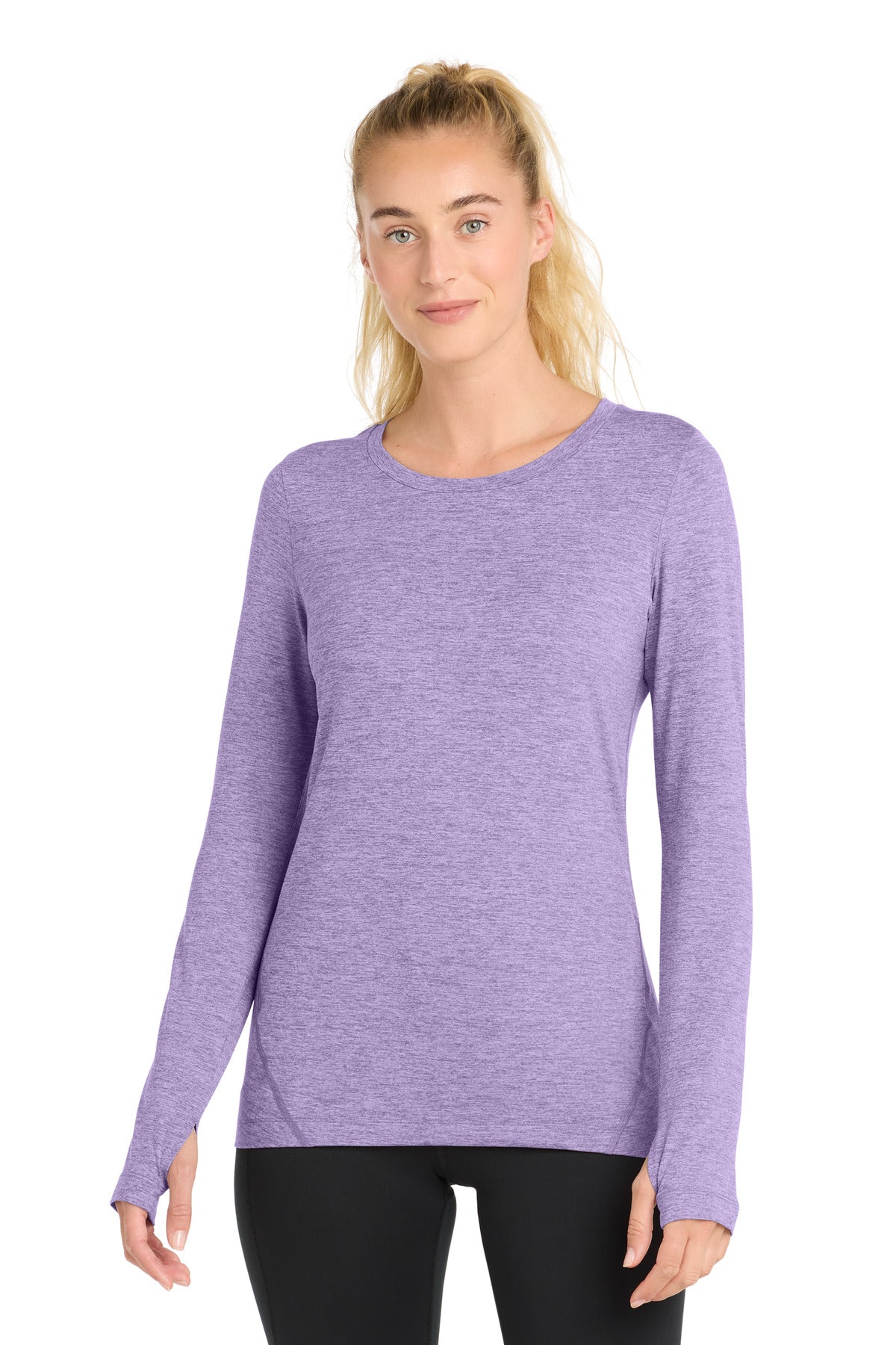 Custom Embroidery or DTF Print - Sport-Tek  ®  Women's Exchange 1.5 Long Sleeve Crew. LST710