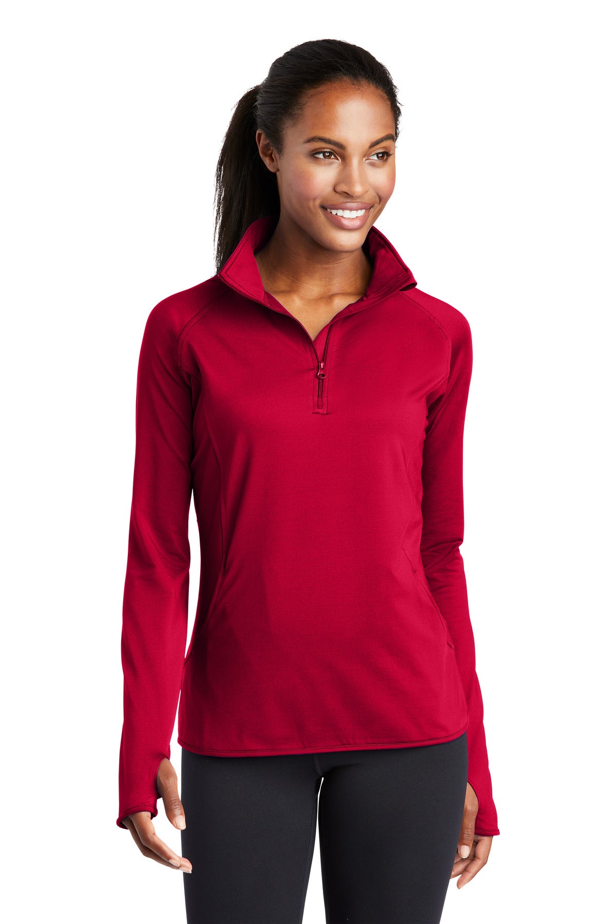 Custom Embroidered - Sport-Tek® Ladies Sport-Wick® Stretch 1/4-Zip Pullover. LST850