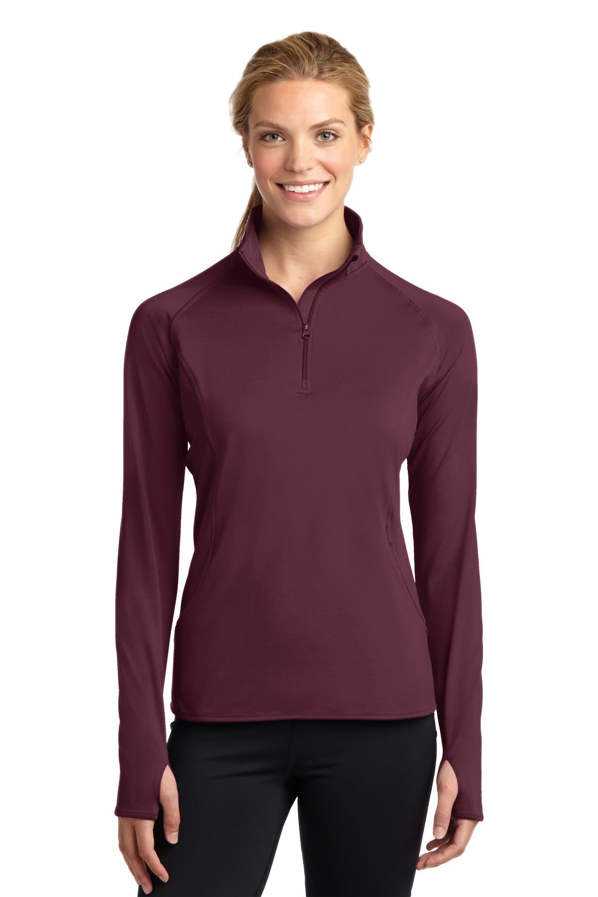 Custom Embroidered - Sport-Tek® Ladies Sport-Wick® Stretch 1/4-Zip Pullover. LST850