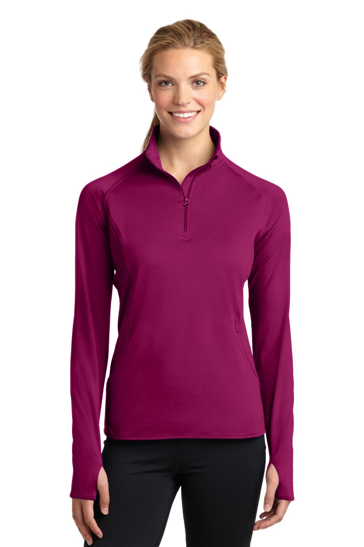 Custom Embroidered - Sport-Tek® Ladies Sport-Wick® Stretch 1/4-Zip Pullover. LST850