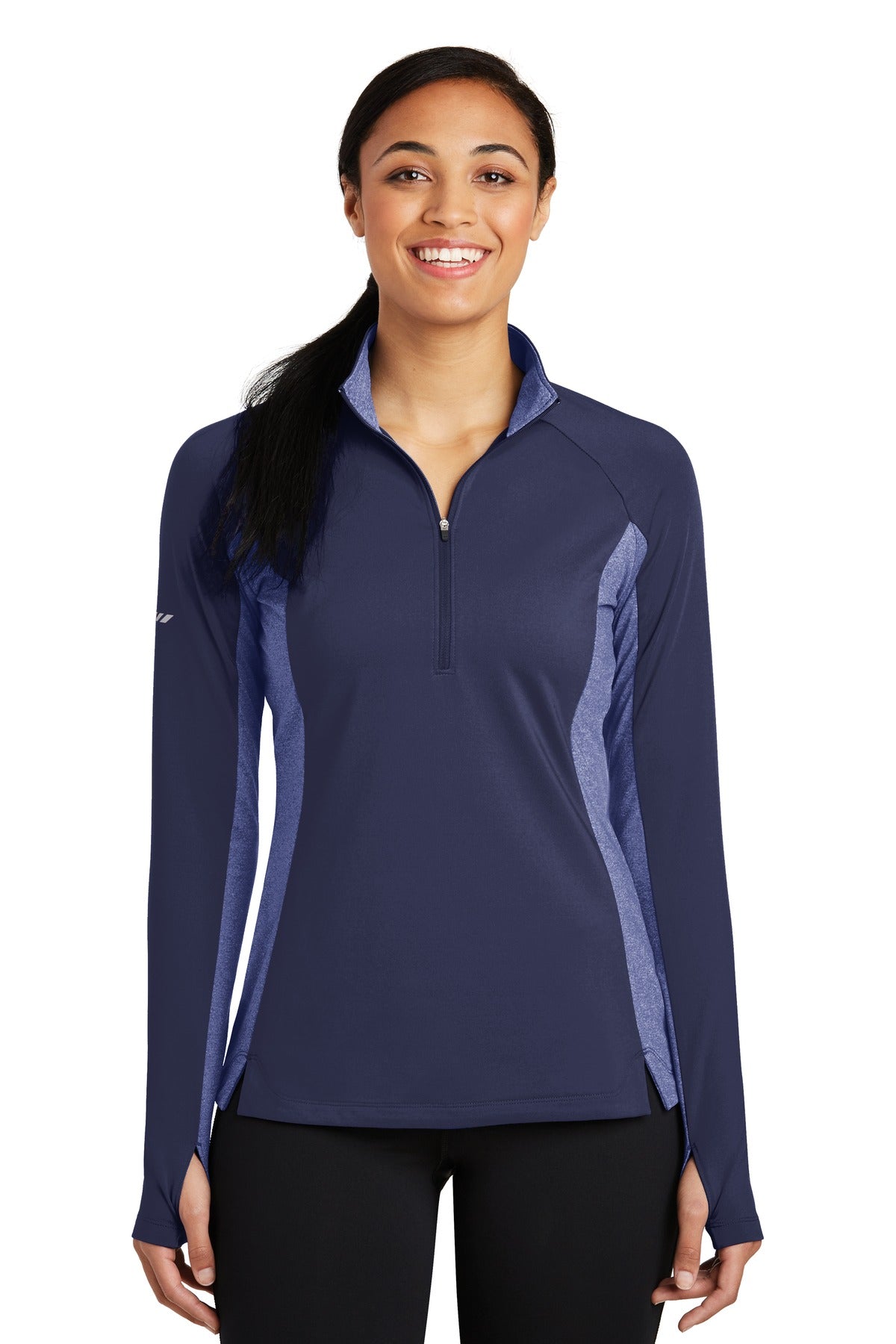 Custom Embroidered - Sport-Tek® Ladies Sport-Wick® Stretch Contrast 1/4-Zip Pullover. LST854