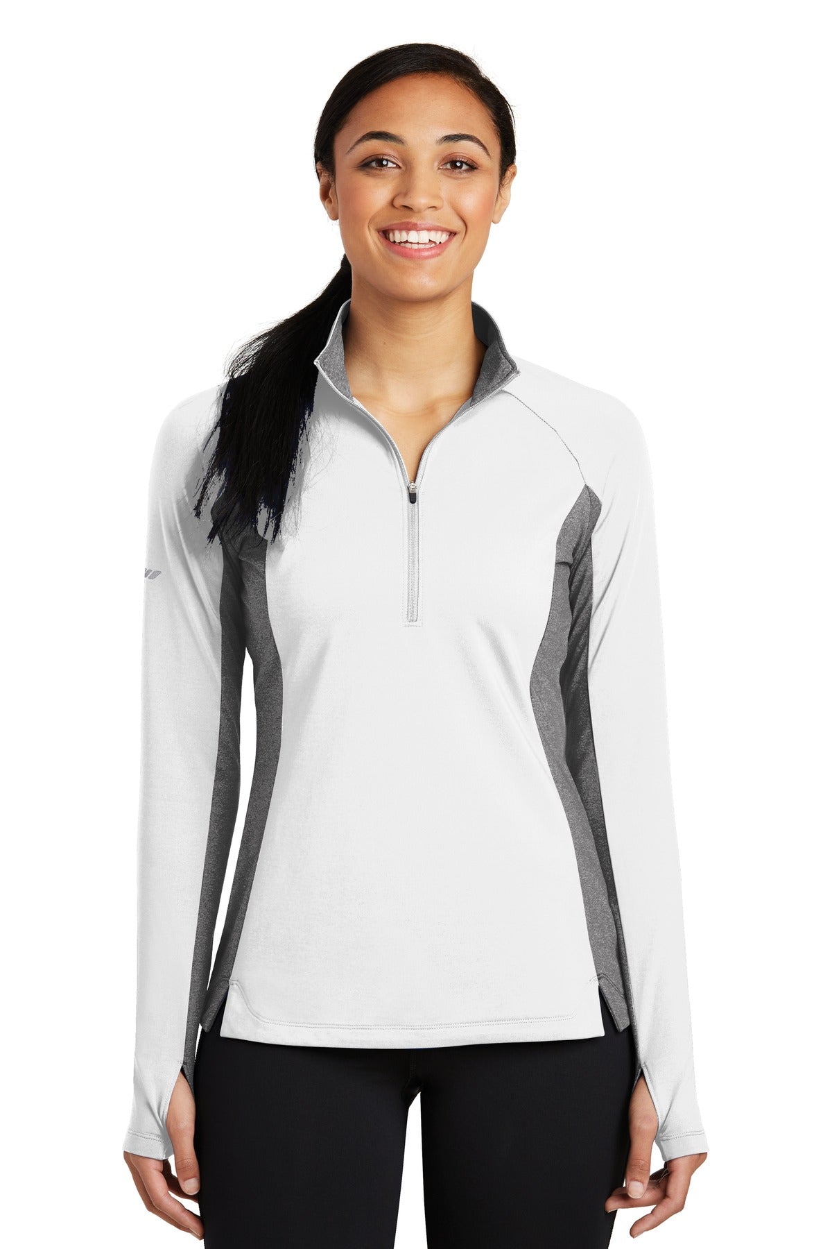 Custom Embroidered - Sport-Tek® Ladies Sport-Wick® Stretch Contrast 1/4-Zip Pullover. LST854