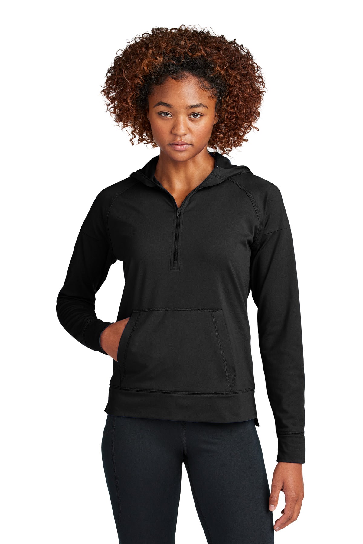 Custom Embroidered - Sport-Tek® Ladies Sport-Wick® Stretch 1/2-Zip Hoodie LST856